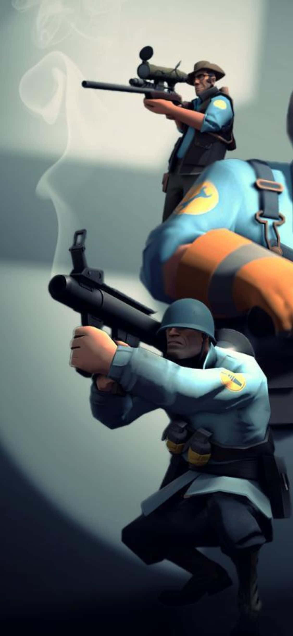 iPhone XS Team Fortress 2 Герои съ сини униформи фон Тапет