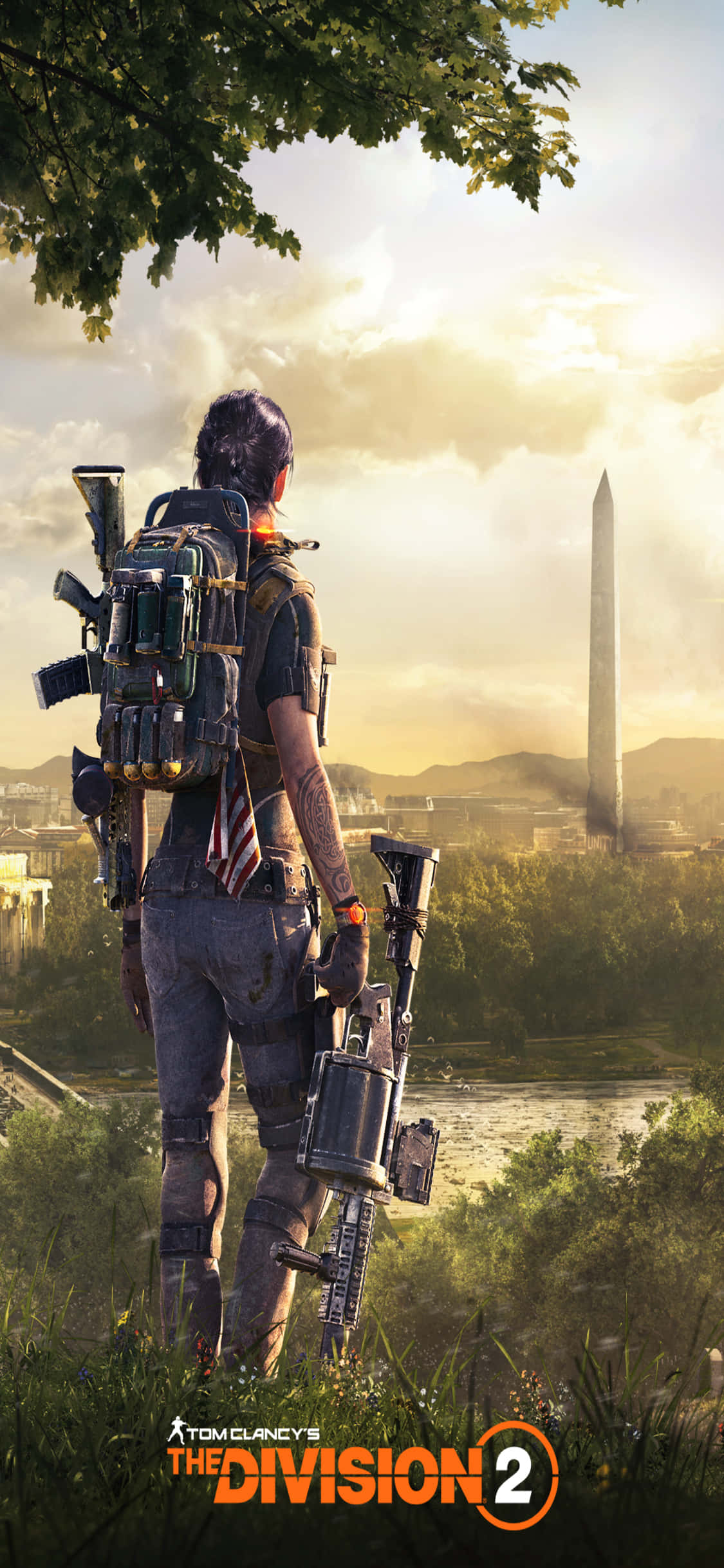 iPhone Xs The Division фон с мъж с гранатомет Тапет
