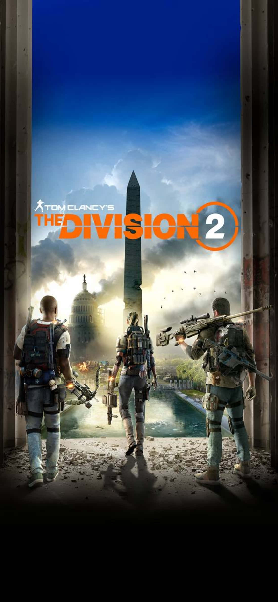 iPhone Xs The Division фон с постер на игра във Вашингтон Тапет