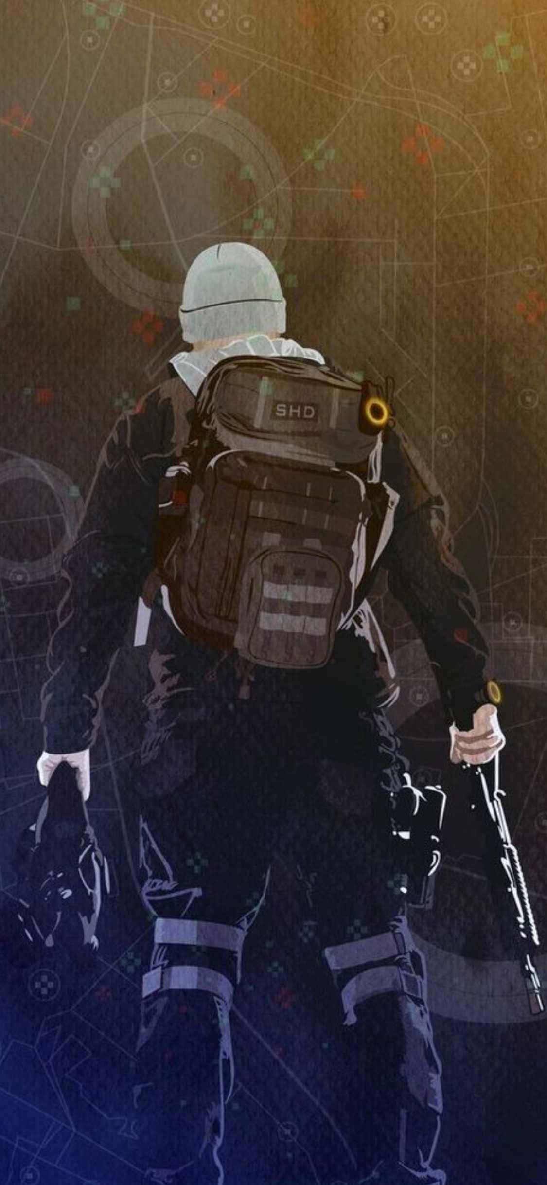 iPhone Xs The Division Фон Мъж с раница Тапет