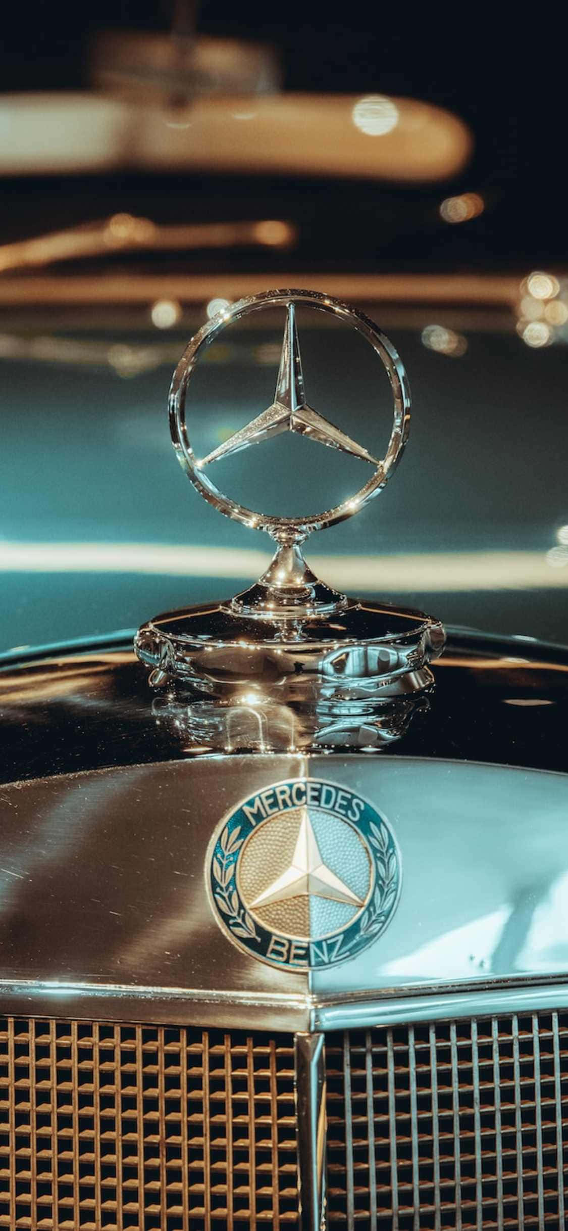 iPhone Xs Mercedes Background Grey Mercedes-Benz 500K Тапет