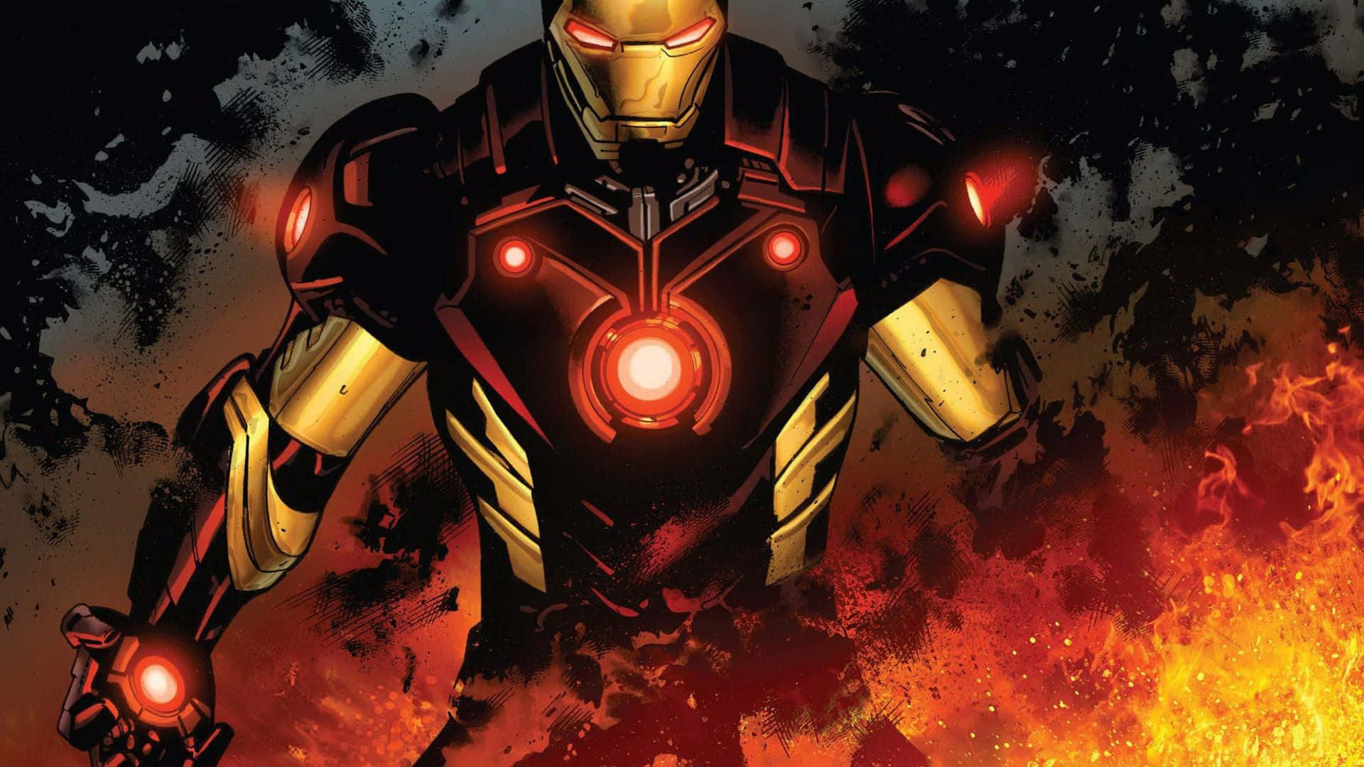 Iron Man в динамична поза Тапет