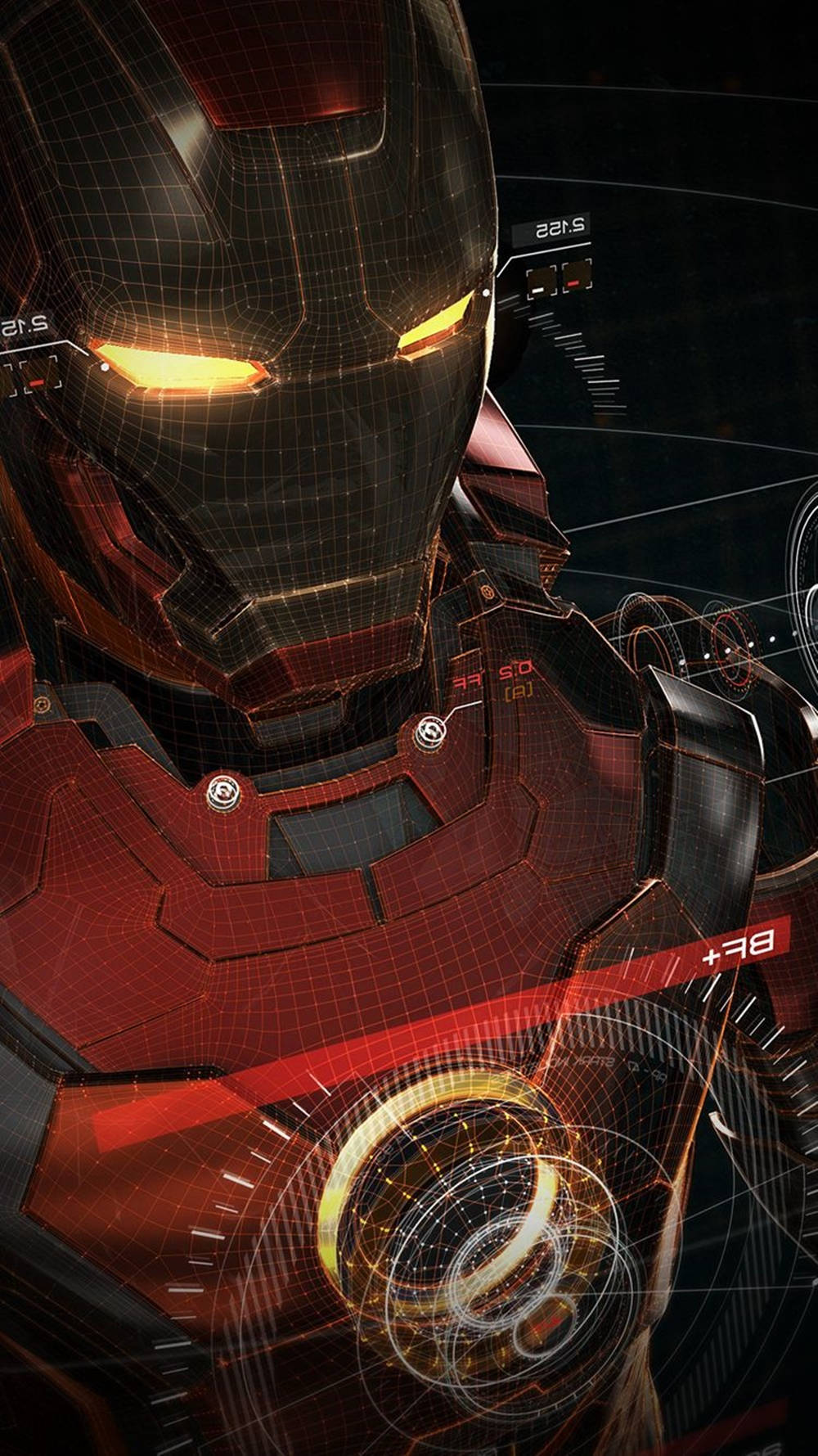 Стилен телефон Iron Man с роботизиран дизайн Тапет