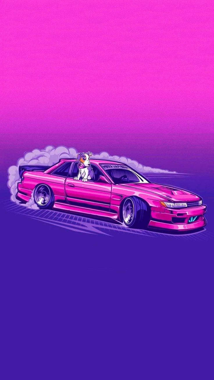 Синтвейв JDM естетика арт Тапет