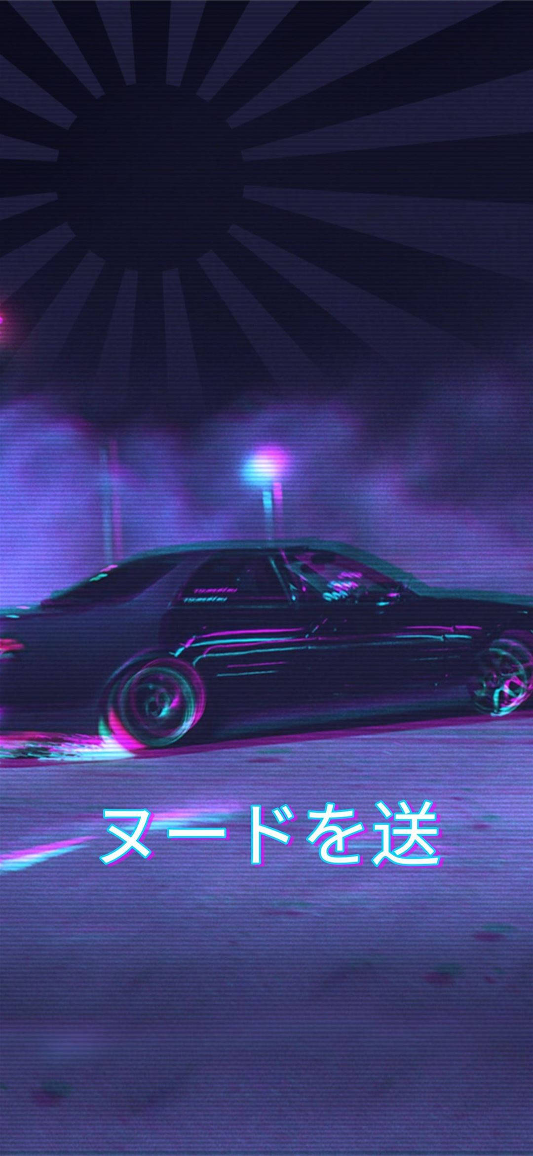 Класическа JDM естетика с флаг Тапет