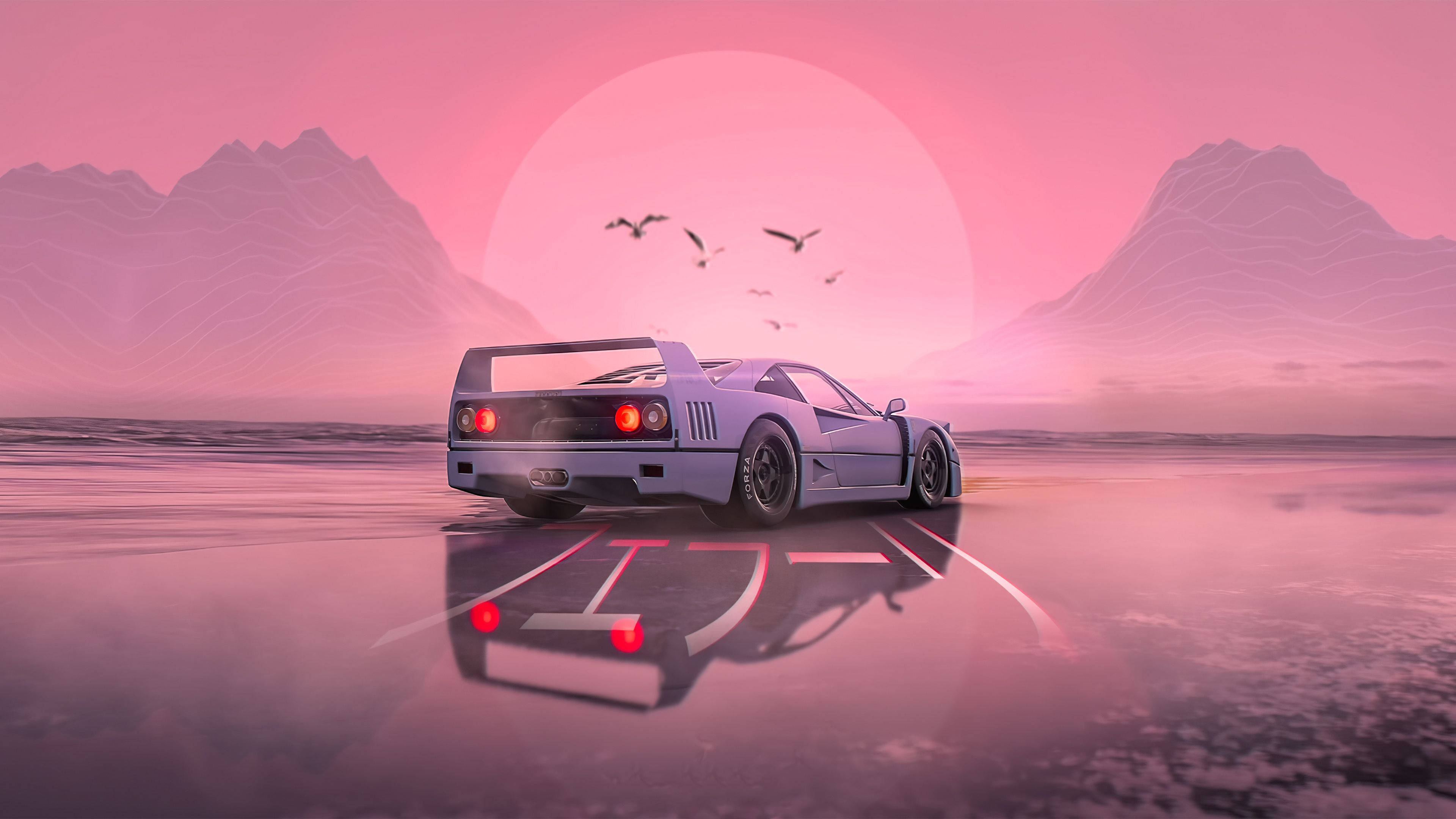 JDM естетика на плажа Тапет