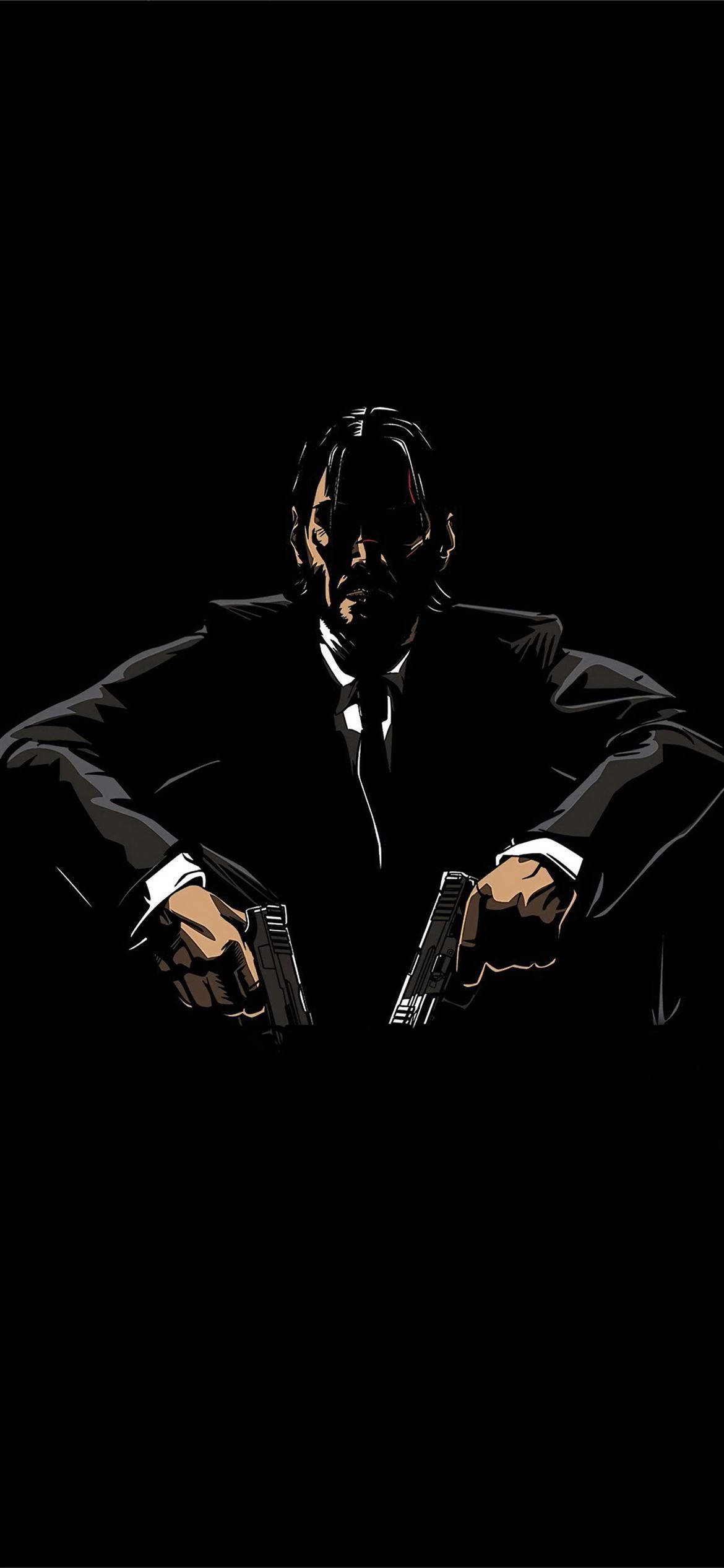John Wick векторно изкуство iPhone 12 Тапет