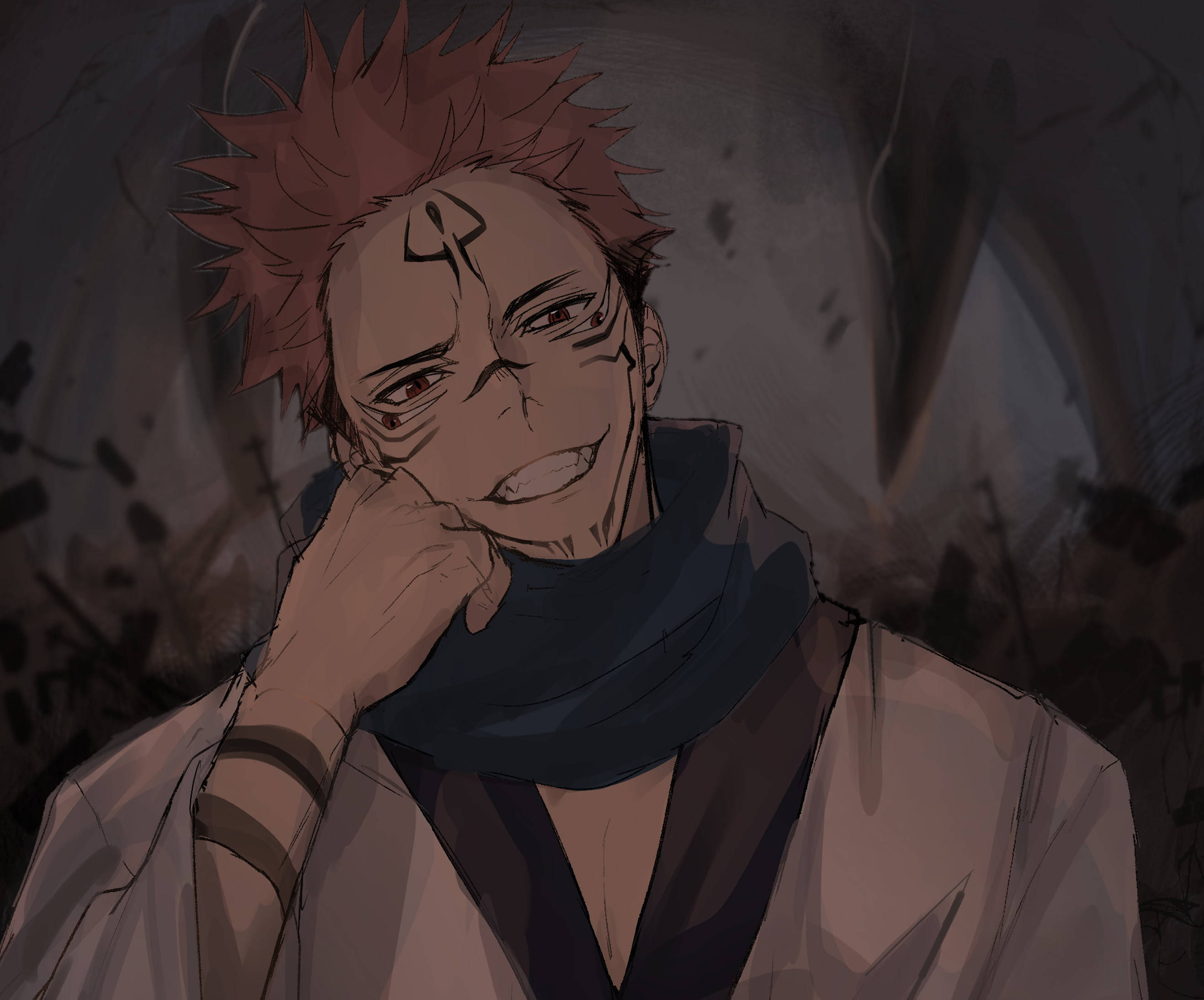 Готина аниме профилна снимка на момче от Jujutsu Kaisen Тапет