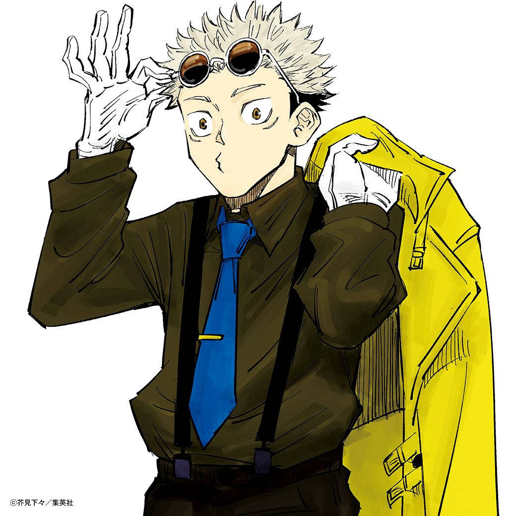 Jujutsu Kaisen Итадори с жълто палто Тапет
