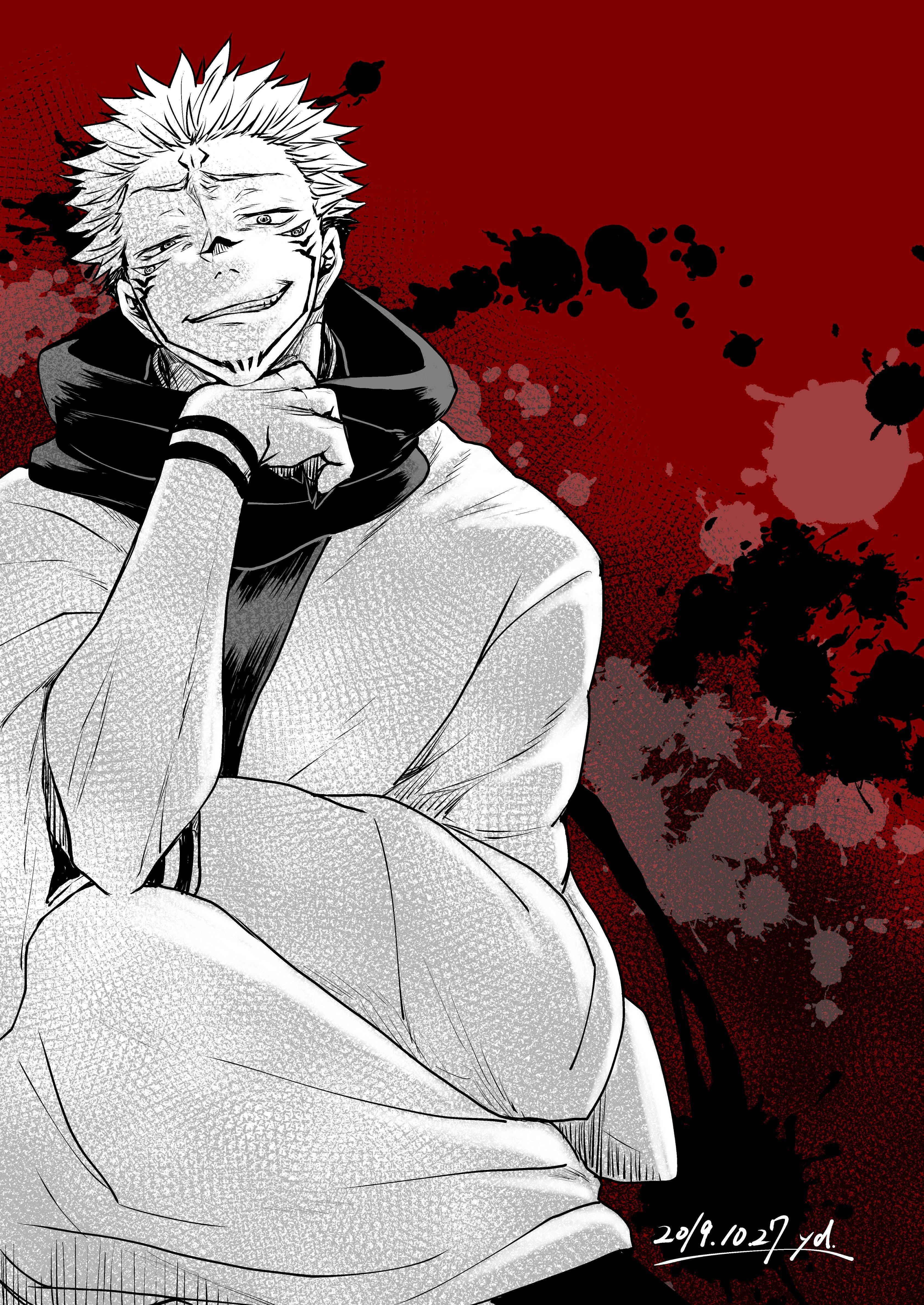 Усмихнат Сукуна от Jujutsu Kaisen Тапет