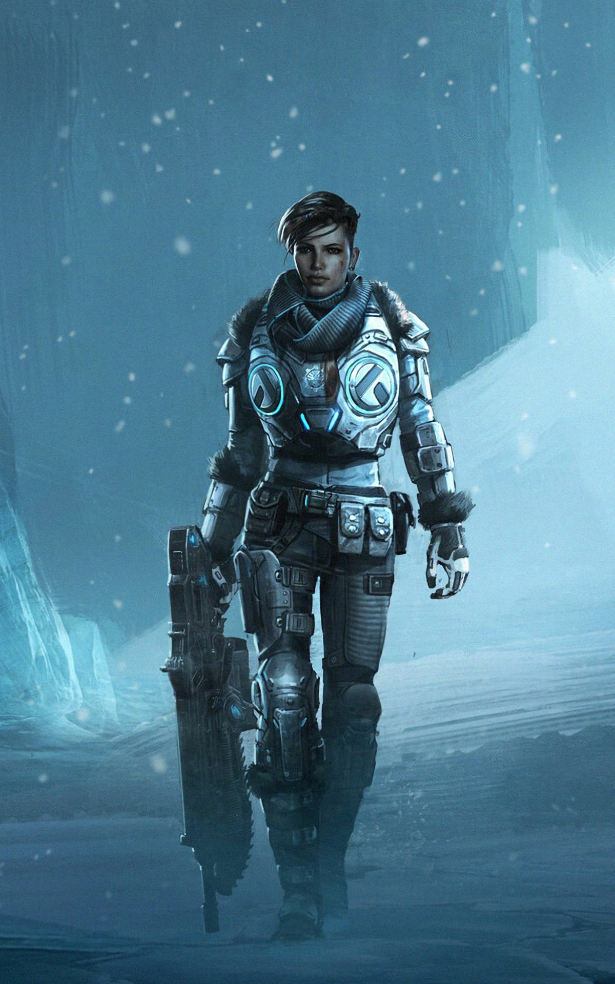 Kait Diaz вървящ Gears 5 телефон Тапет