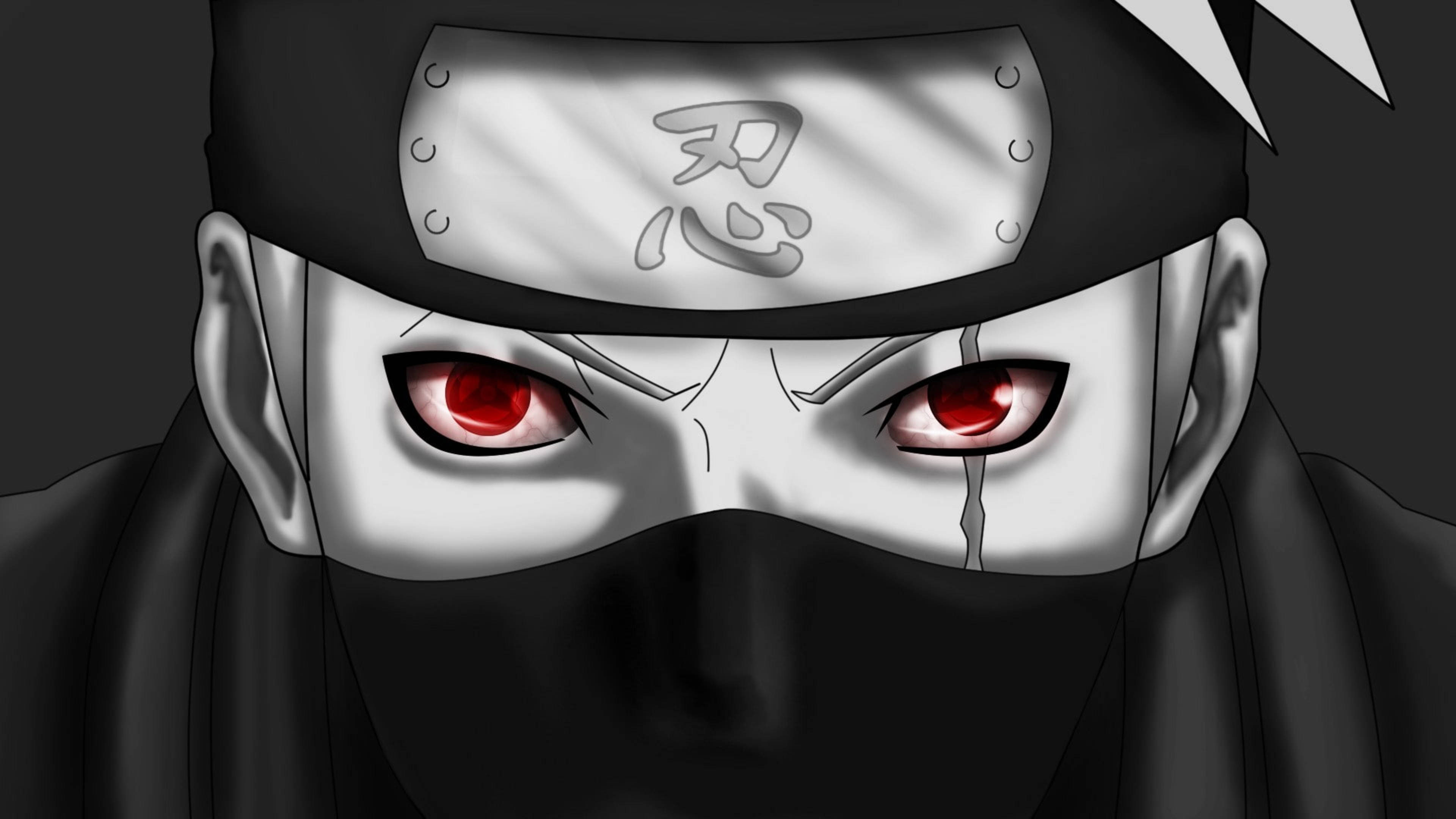 Kakashi 4K Интензивни Червени Очи Тапет