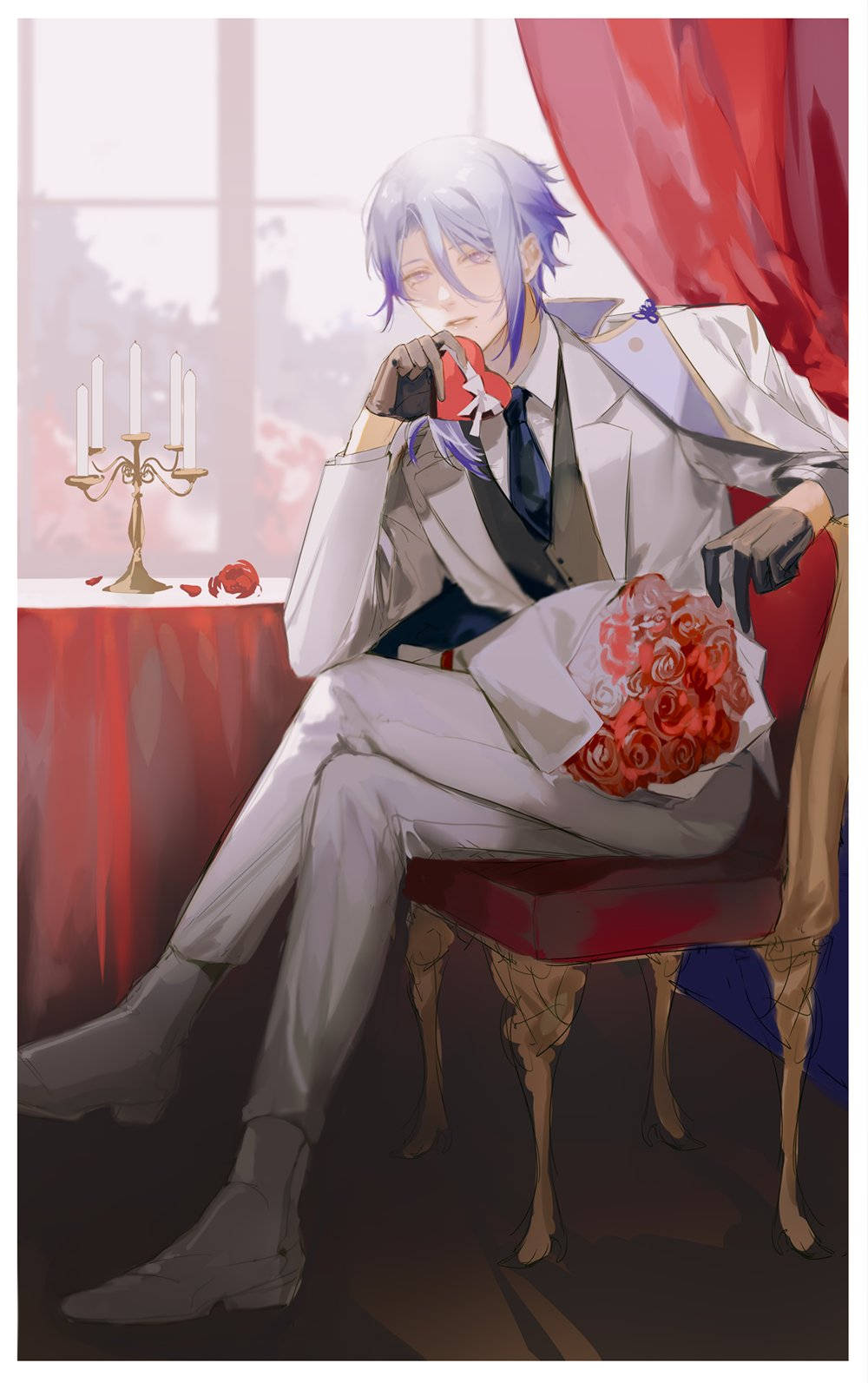 Kamisato Ayato Romantic Date Тапет