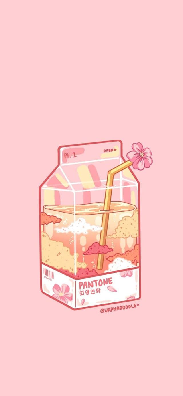 Сладък Kawaii сок от кашон Тапет