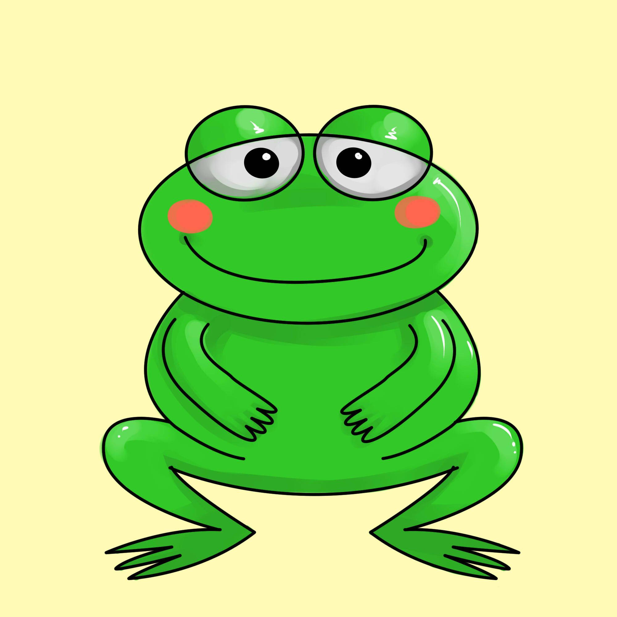 Kawaii жаба с пълен корем Тапет