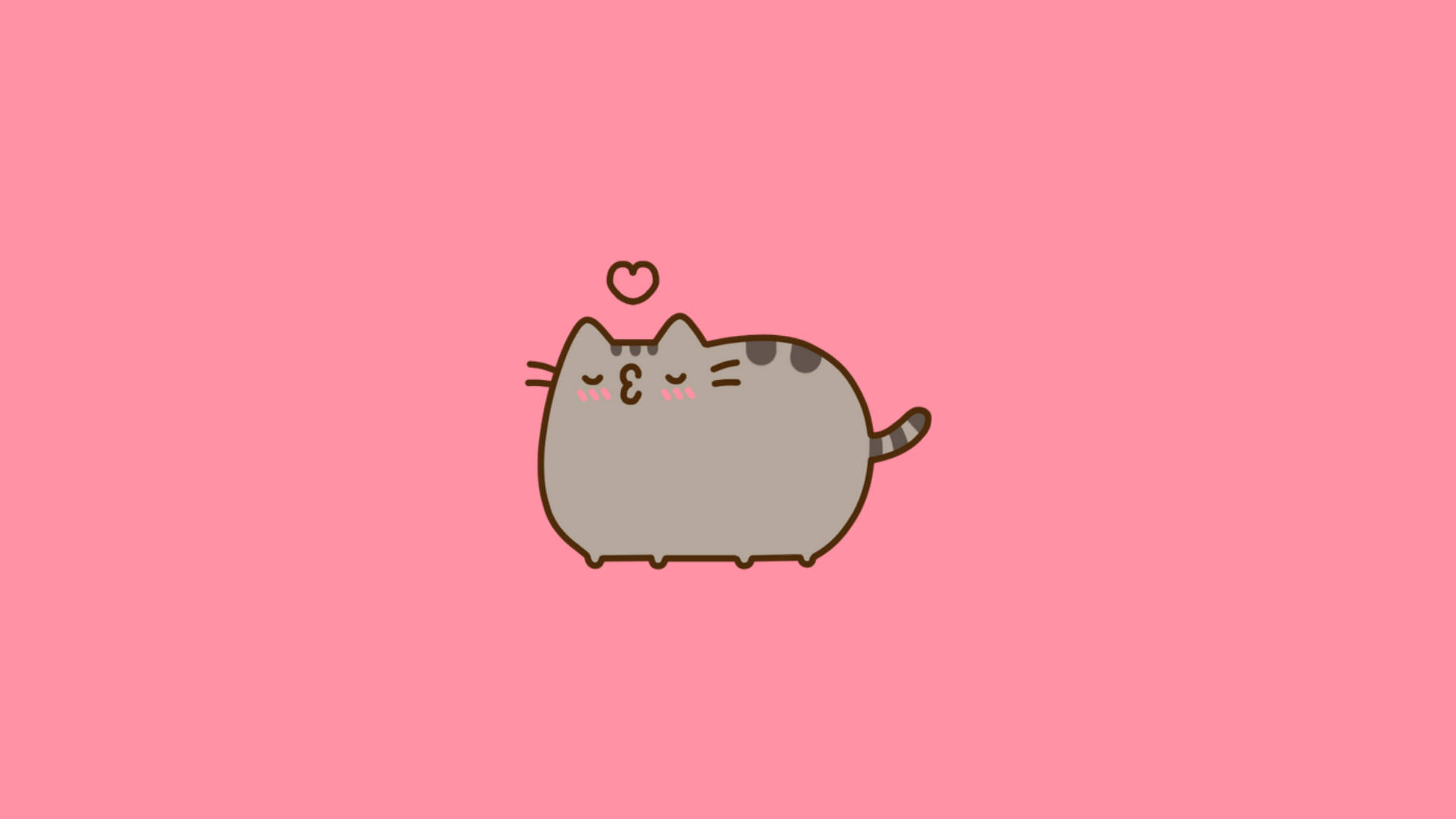 Kawaii HD целуваща се Pusheen Тапет