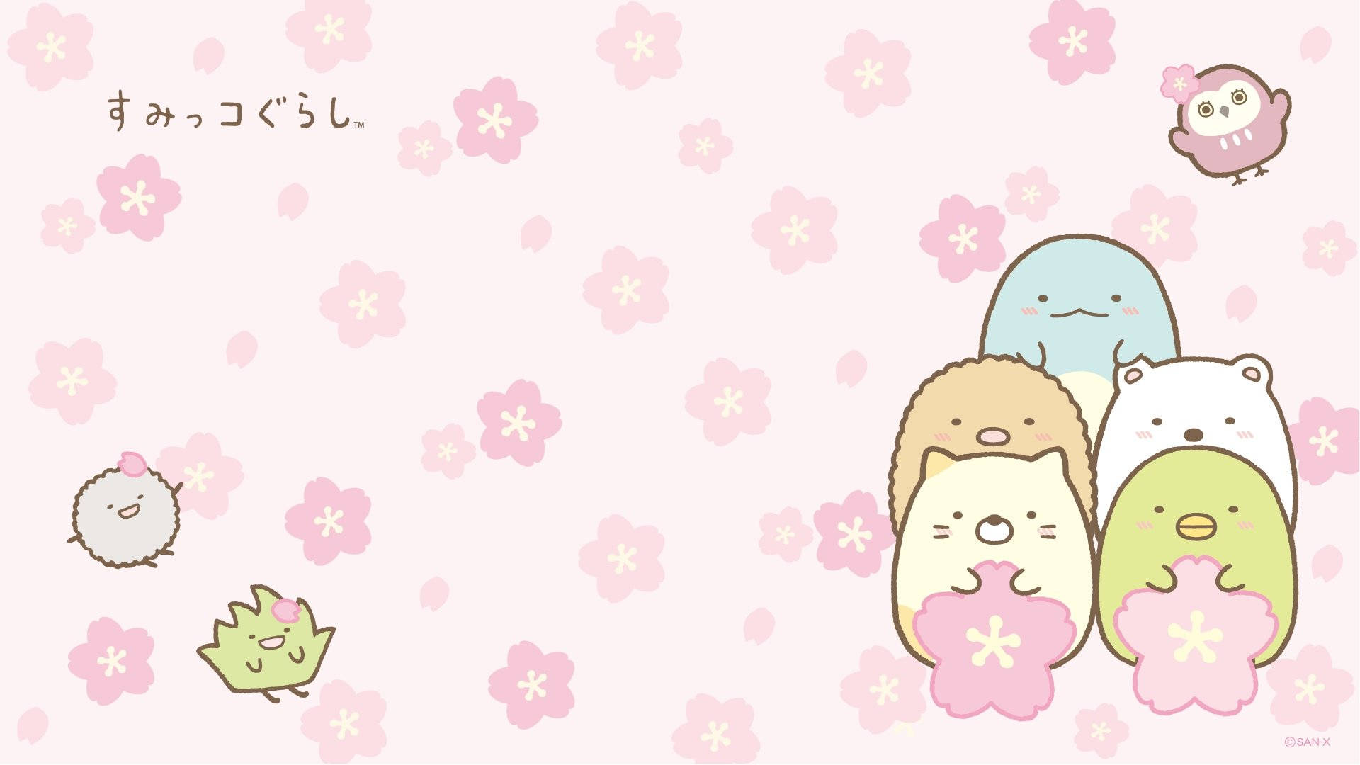 Kawaii HD герои от Sumikko Gurashi Тапет