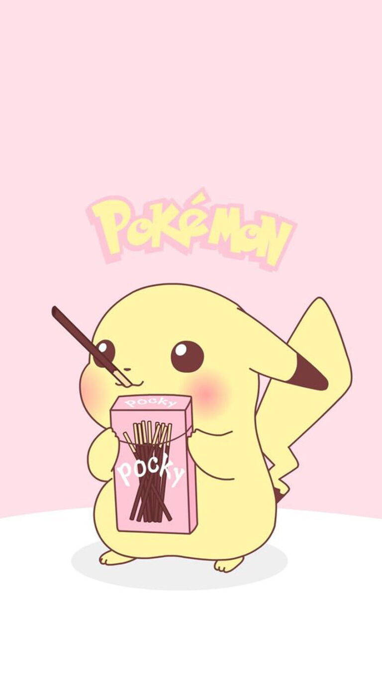 Kawaii HD Пикачу яде Поки Тапет