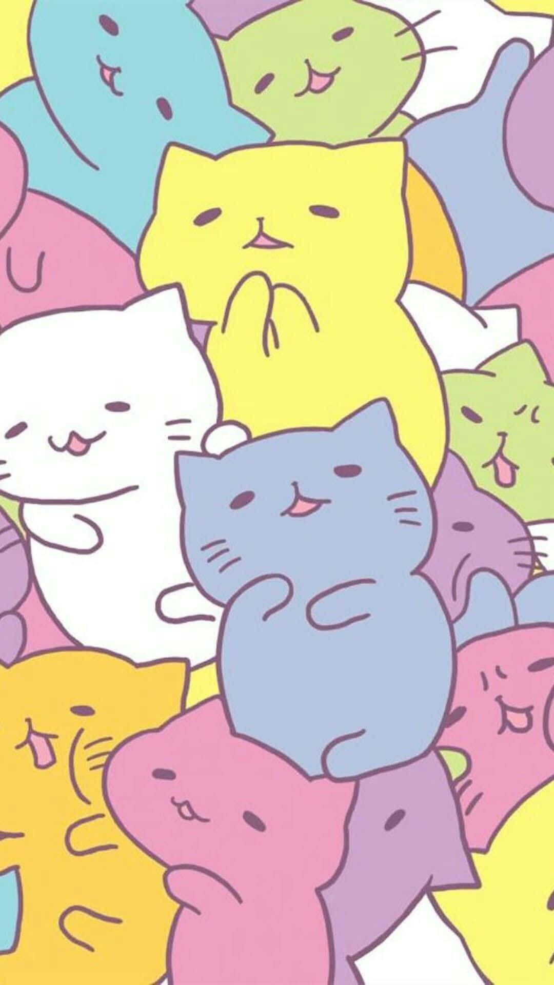 Kawaii аниме котка Мичири Неко Тапет