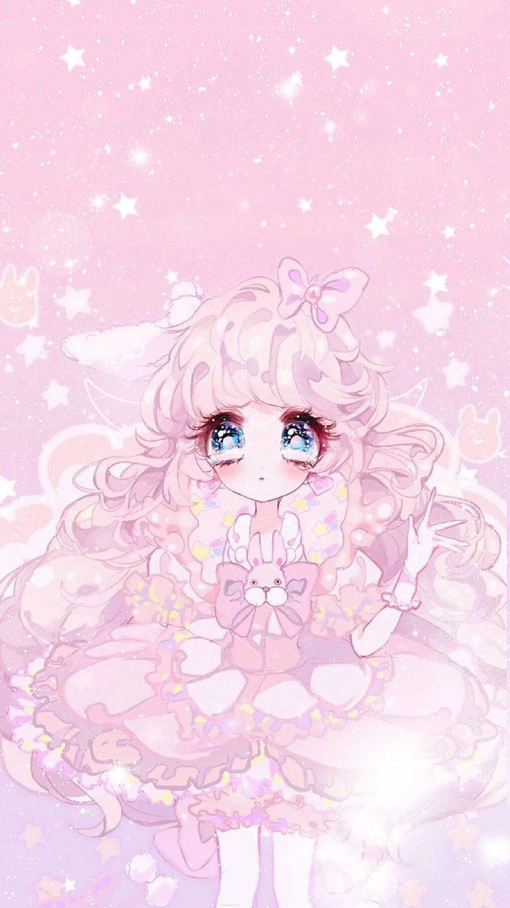 Kawaii Сладка Момичешка Розова Принцеса Тапет