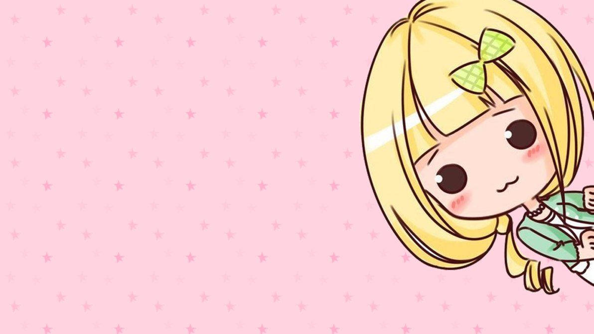 Kawaii момиче с жълта коса тапет.
