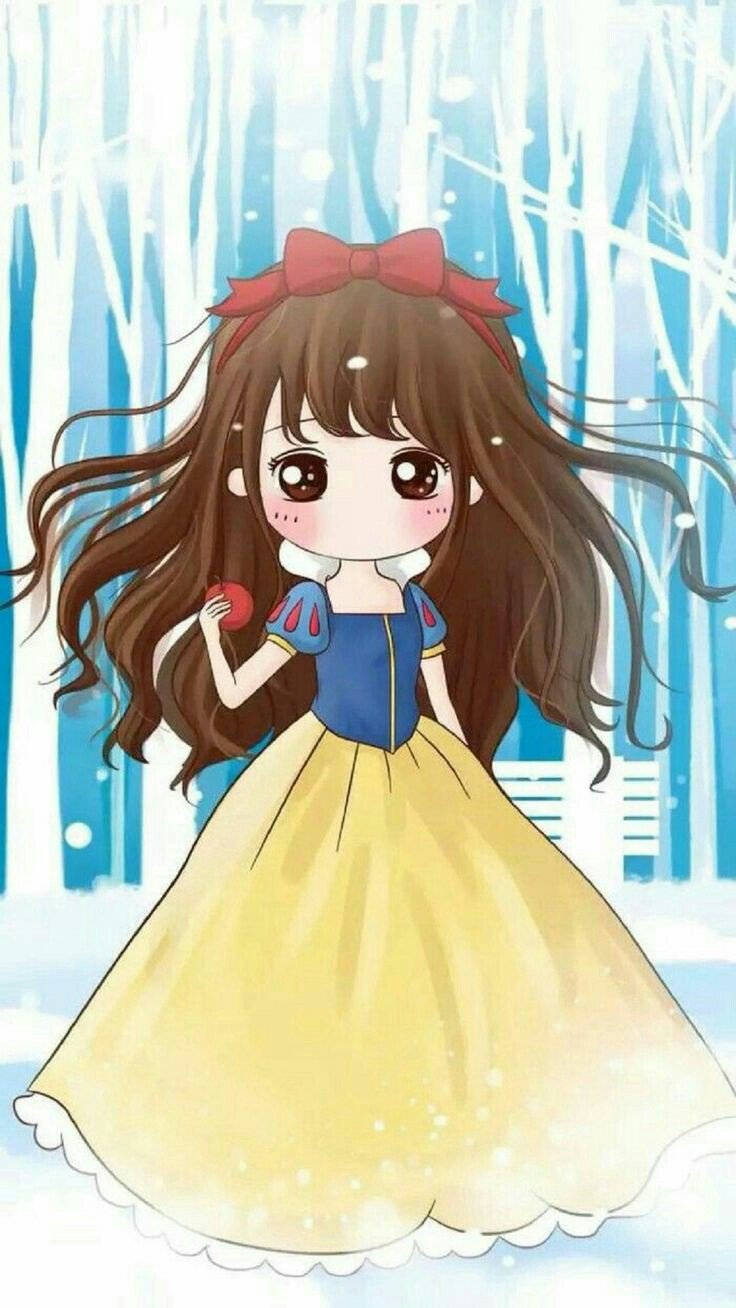 Kawaii Сладка Момичешка Снежанка Тапет