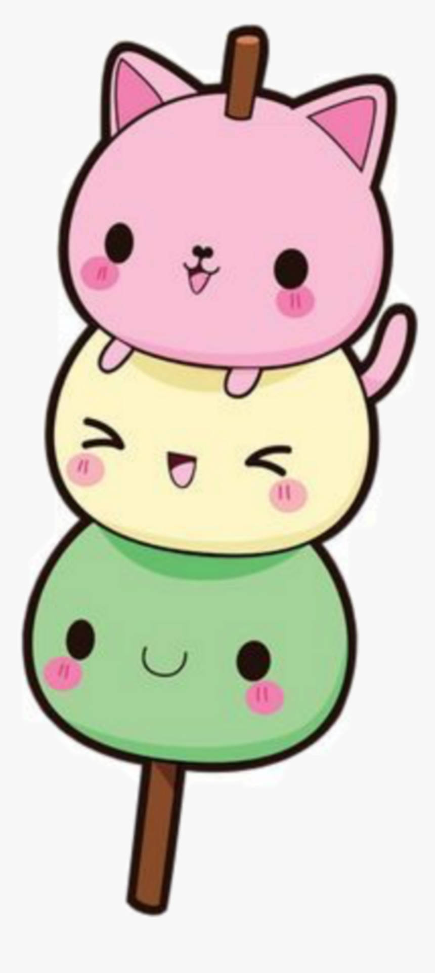 Kawaii сладки животни Mochi Тапет