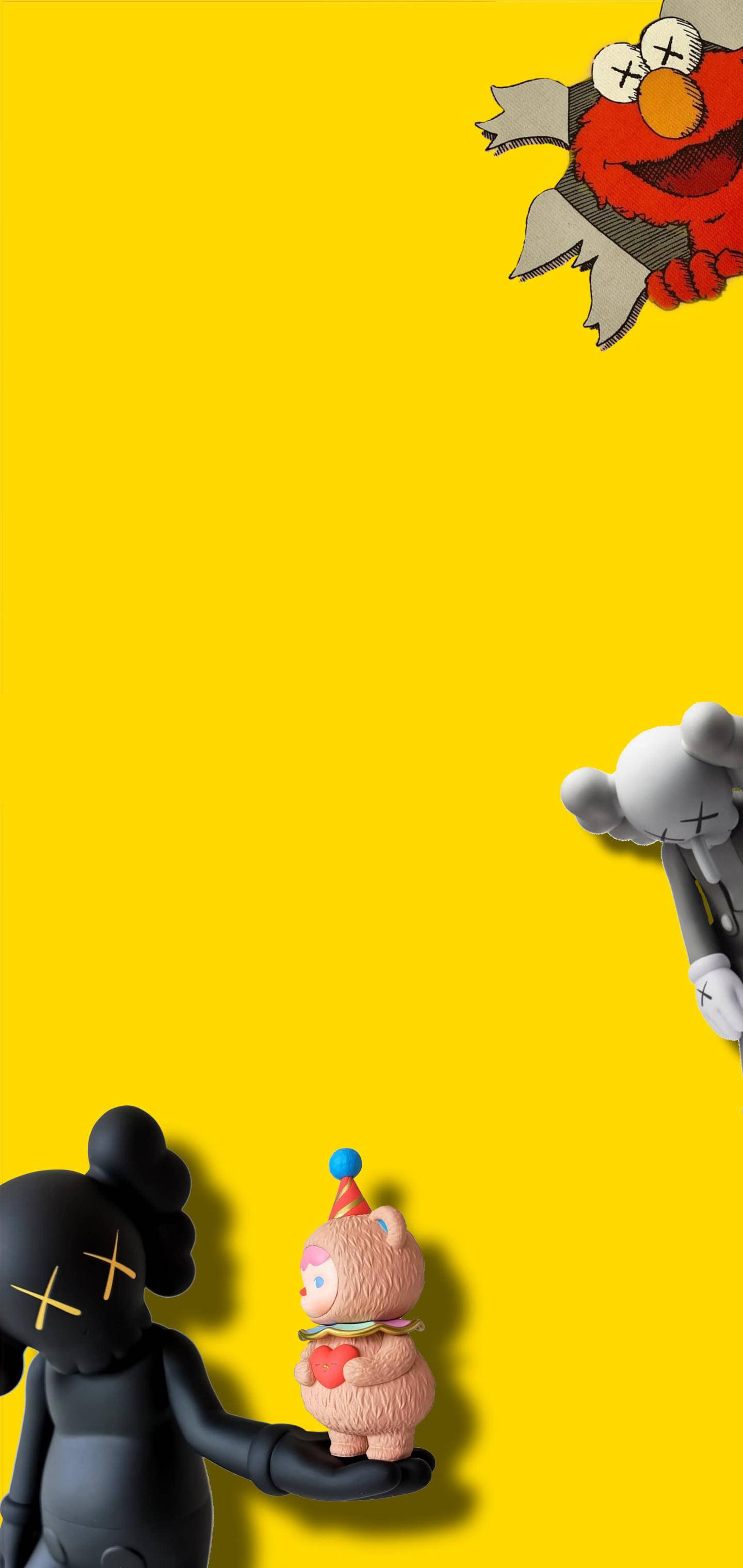 KAWS и Елмо граница Тапет