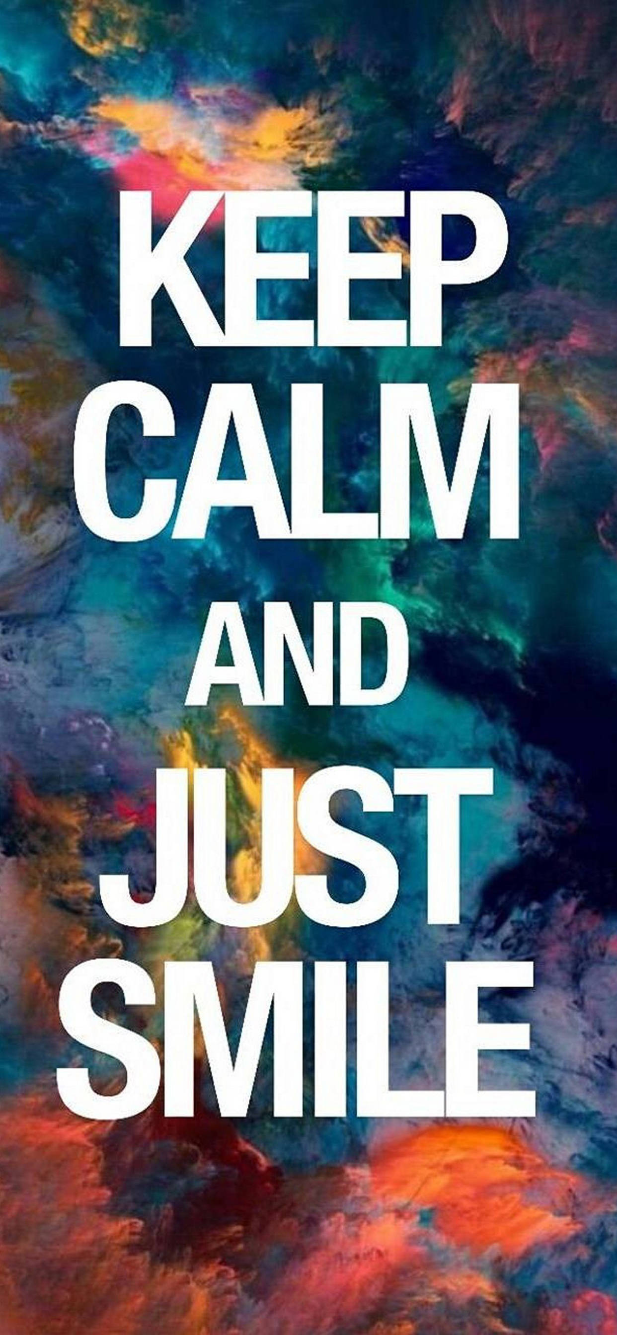 Keep Calm Just Smile Мотивационен iPhone Тапет