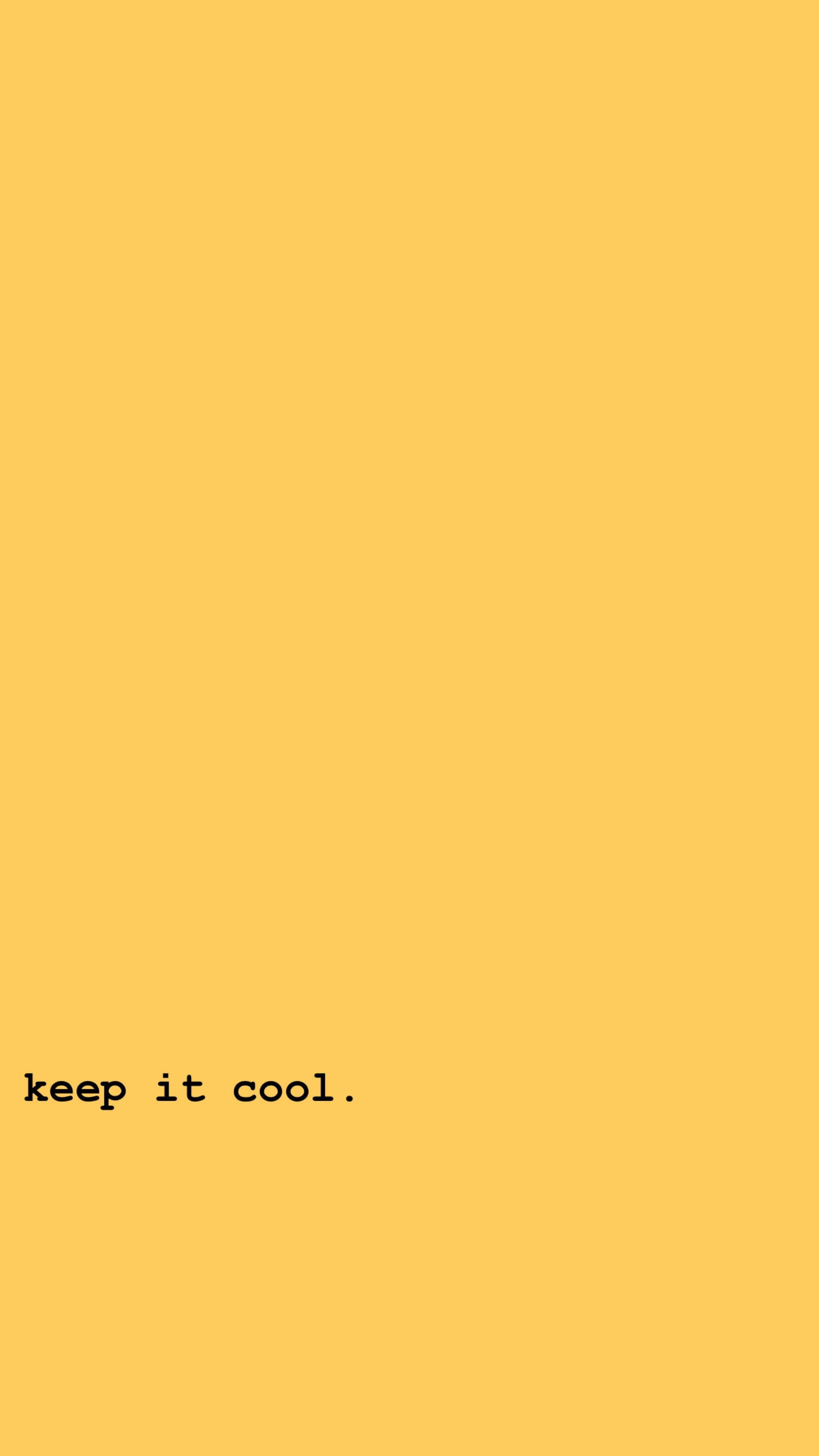 Keep It Cool Пастелно Жълта Естетика Тапет