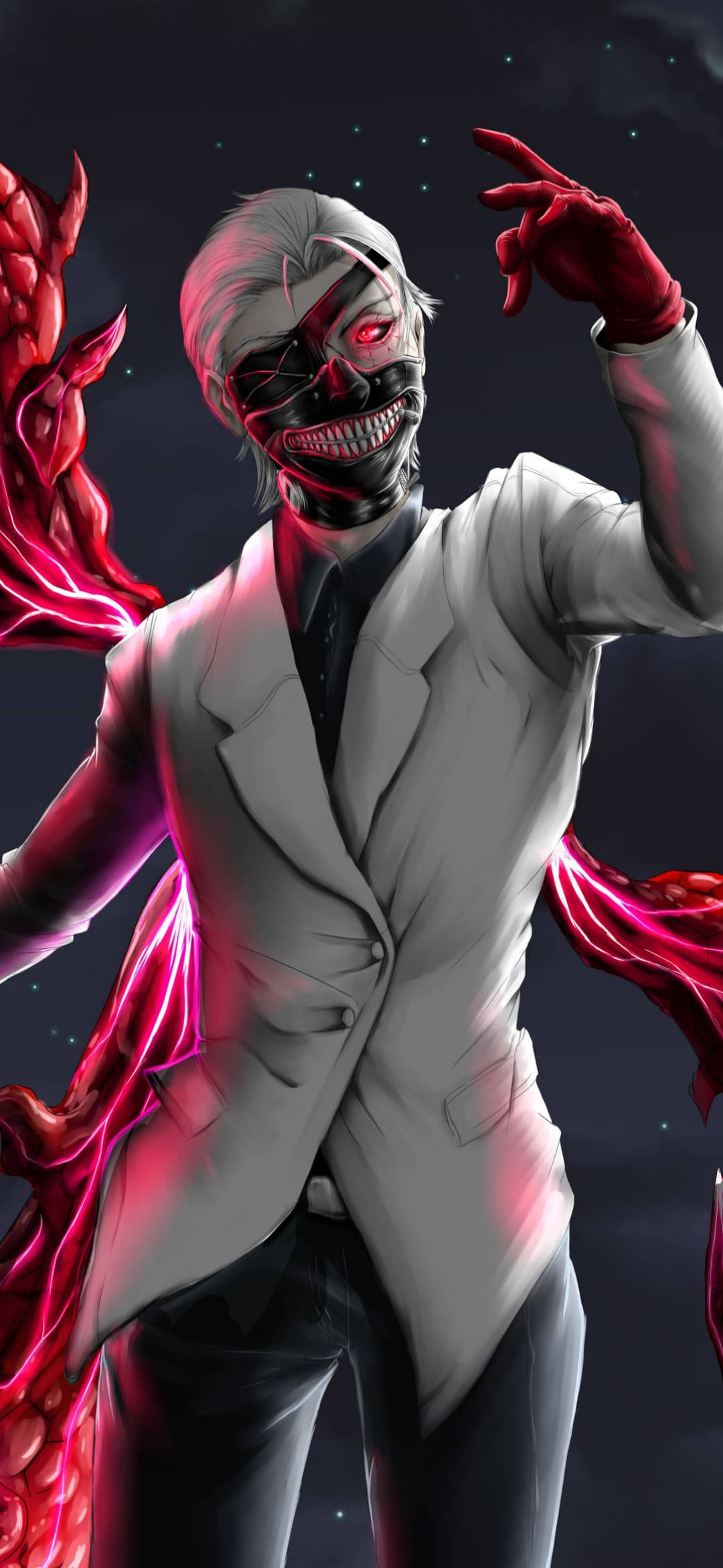 Ken бял смокинг Tokyo Ghoul iPhone фон Тапет