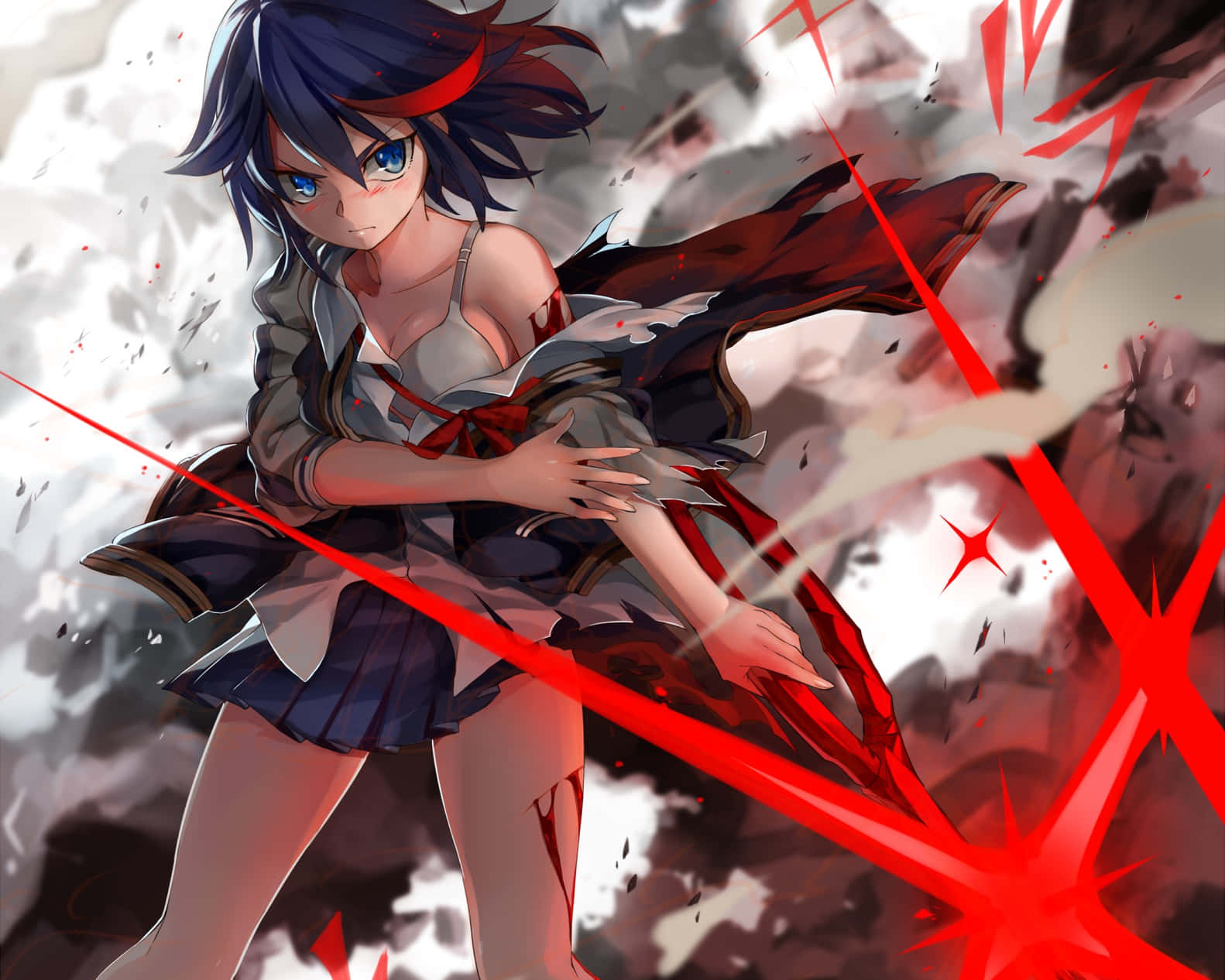 Kill La Kill Рюко със светещо червено острие Тапет