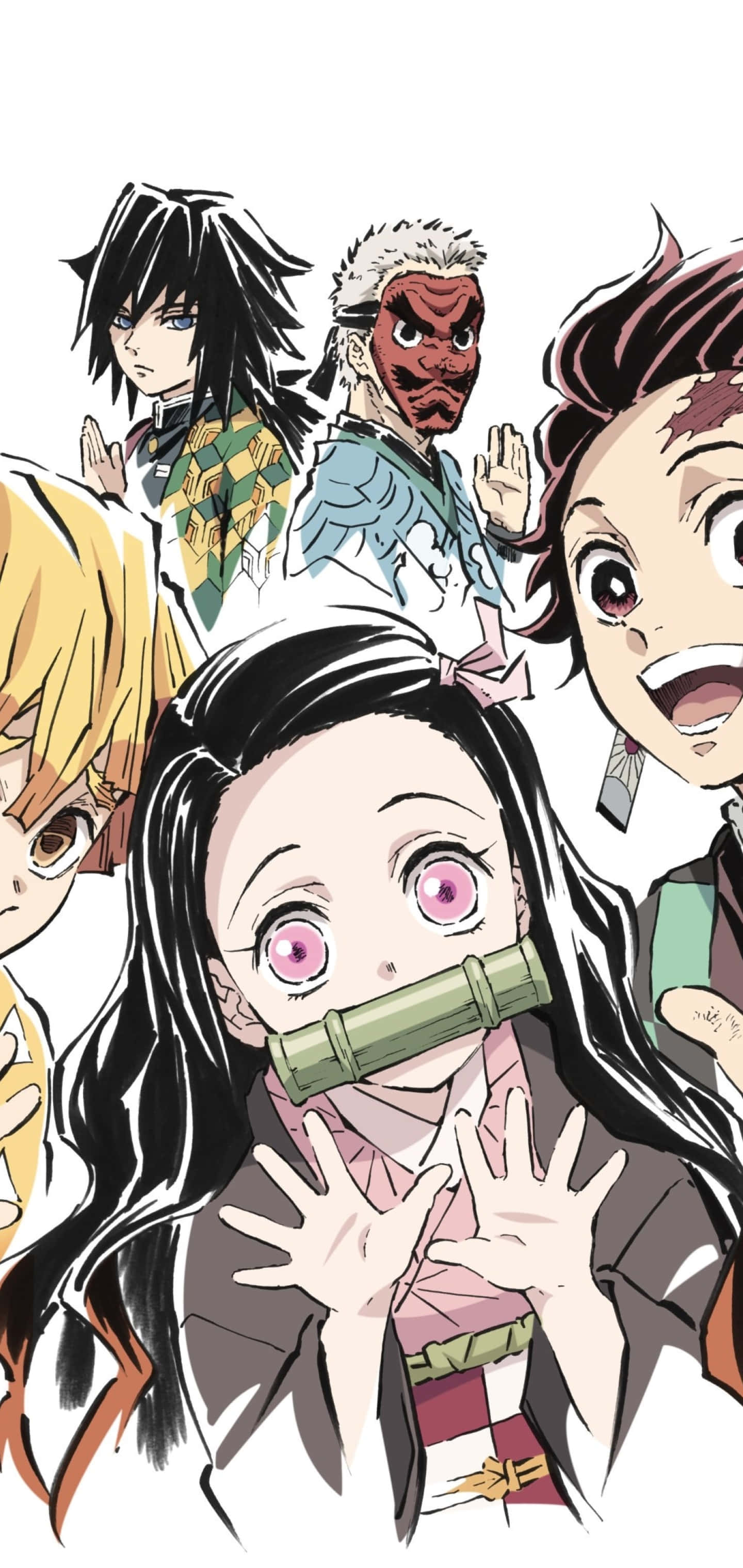 Група на демон ловци от Kimetsu No Yaiba се обединят, да убият чудовища Тапет