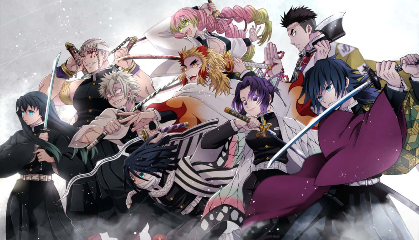 Kimetsu No Yaiba Demon Slayer Аниме Деветте Стълба Тапет