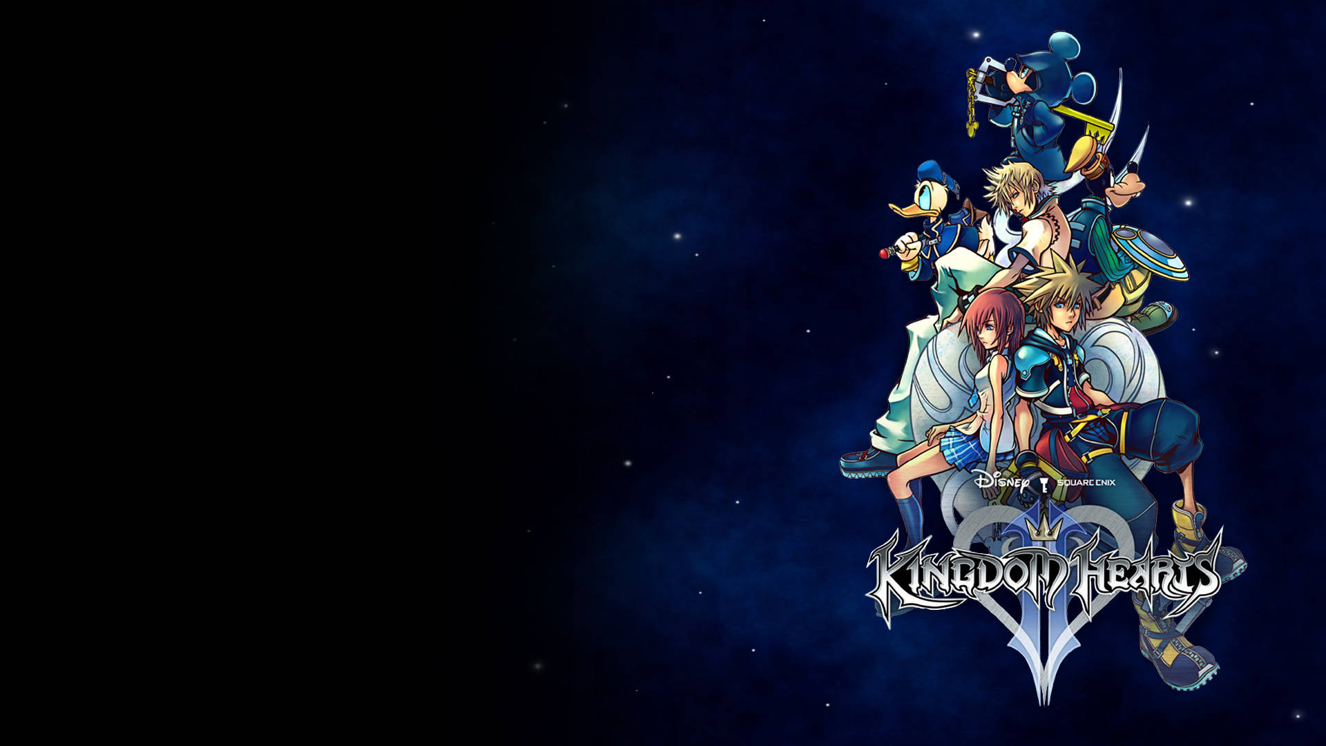 Лого на Kingdom Hearts върху тъмен фон Тапет