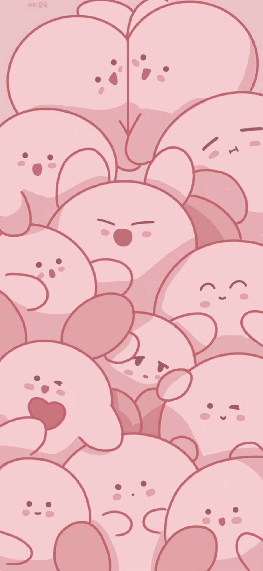 Естетичен розов каваи Kirby Тапет