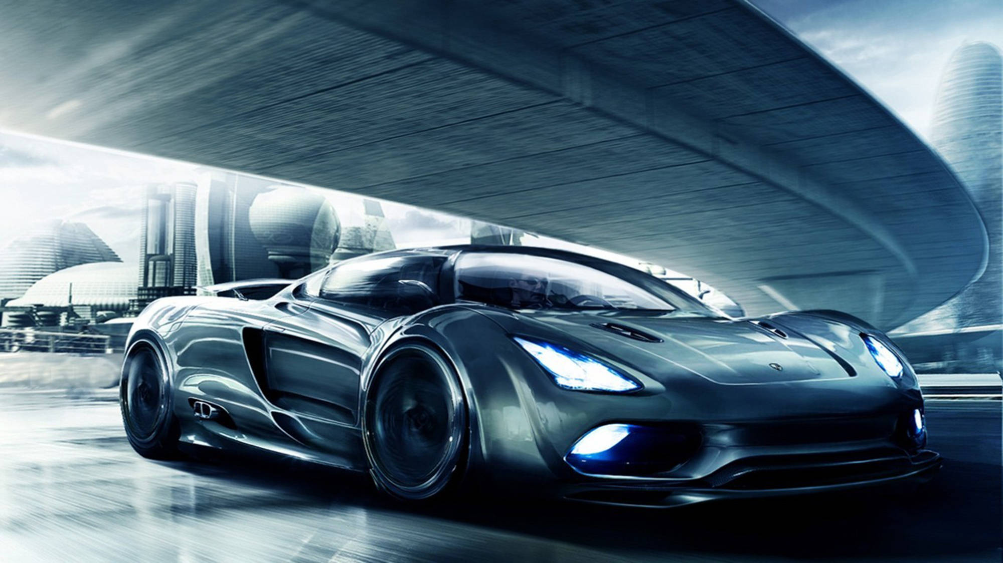 Заслепяващ спортивен автомобил Koenigsegg с метален блясък Тапет