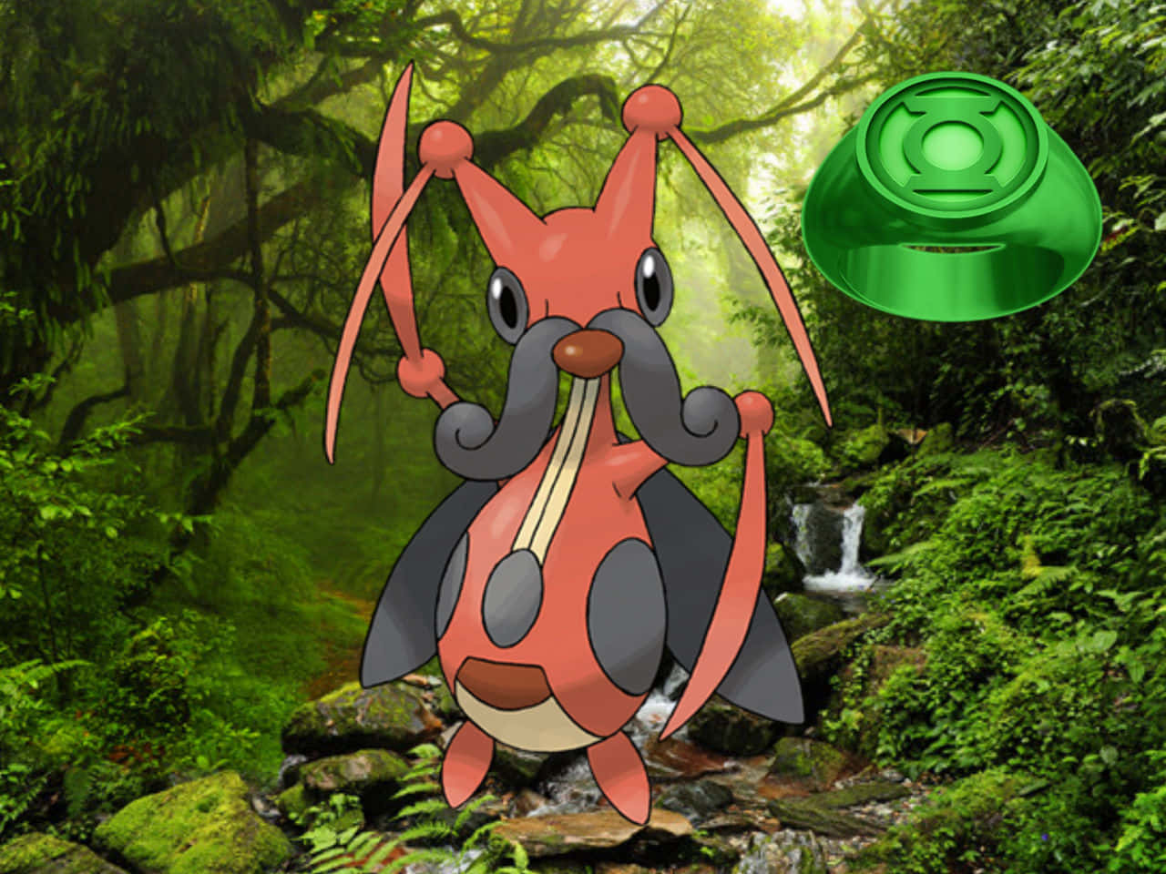 Kricketune Pokemon с природен фон Тапет