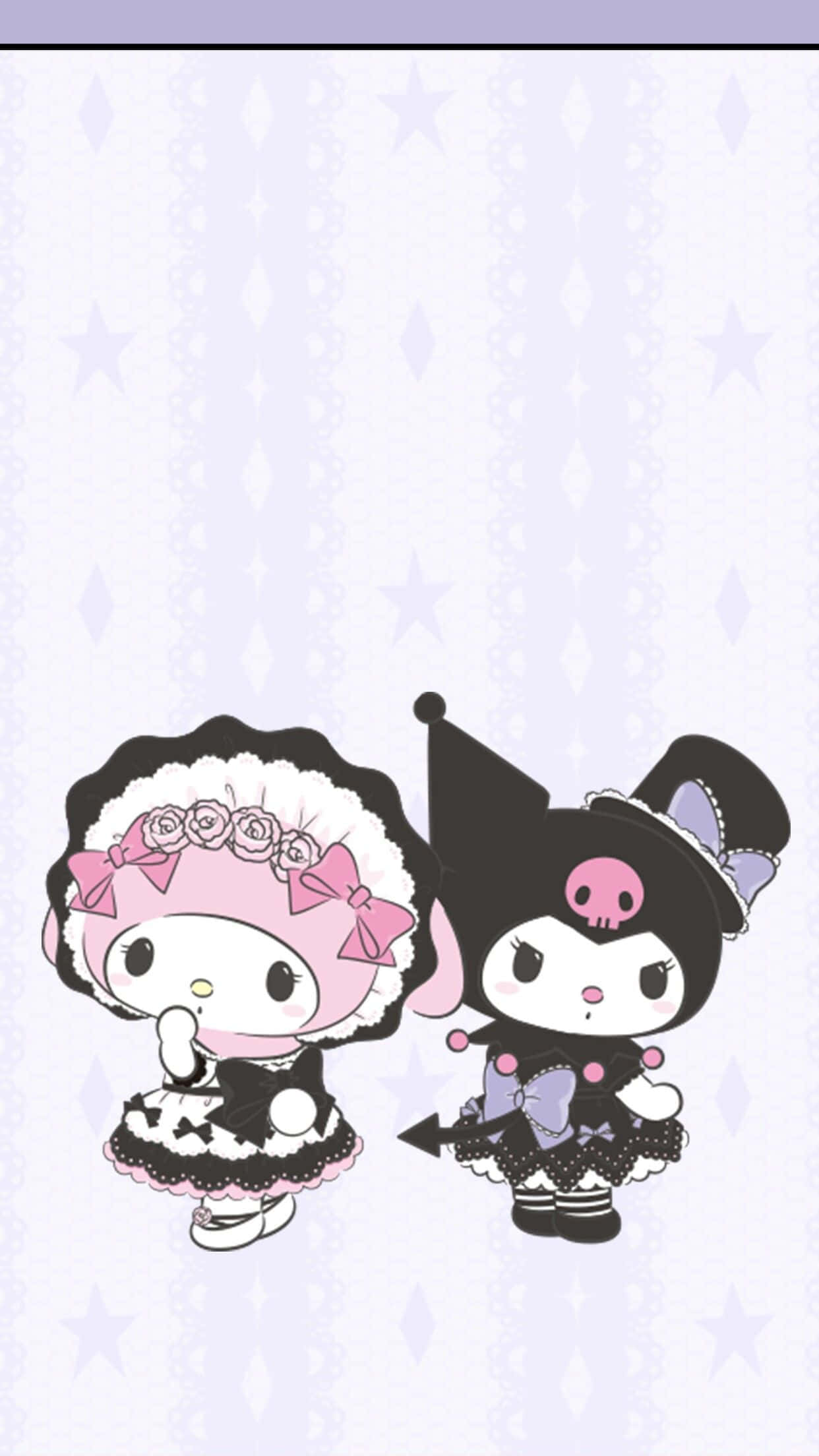 Kuromi iPhone My Melody престижка облекло Тапет