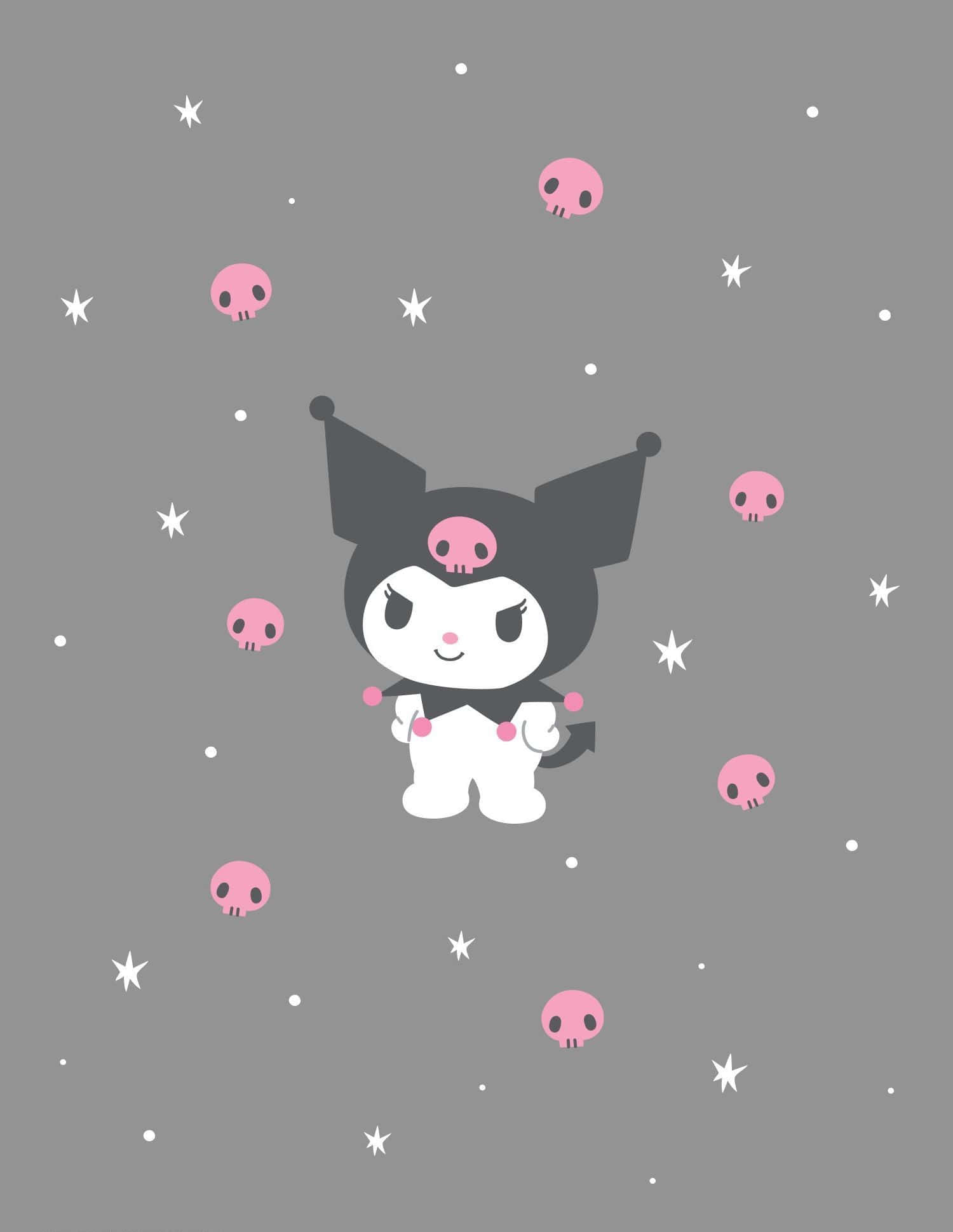 Kuromi iPhone Черепи Звезди Тапет