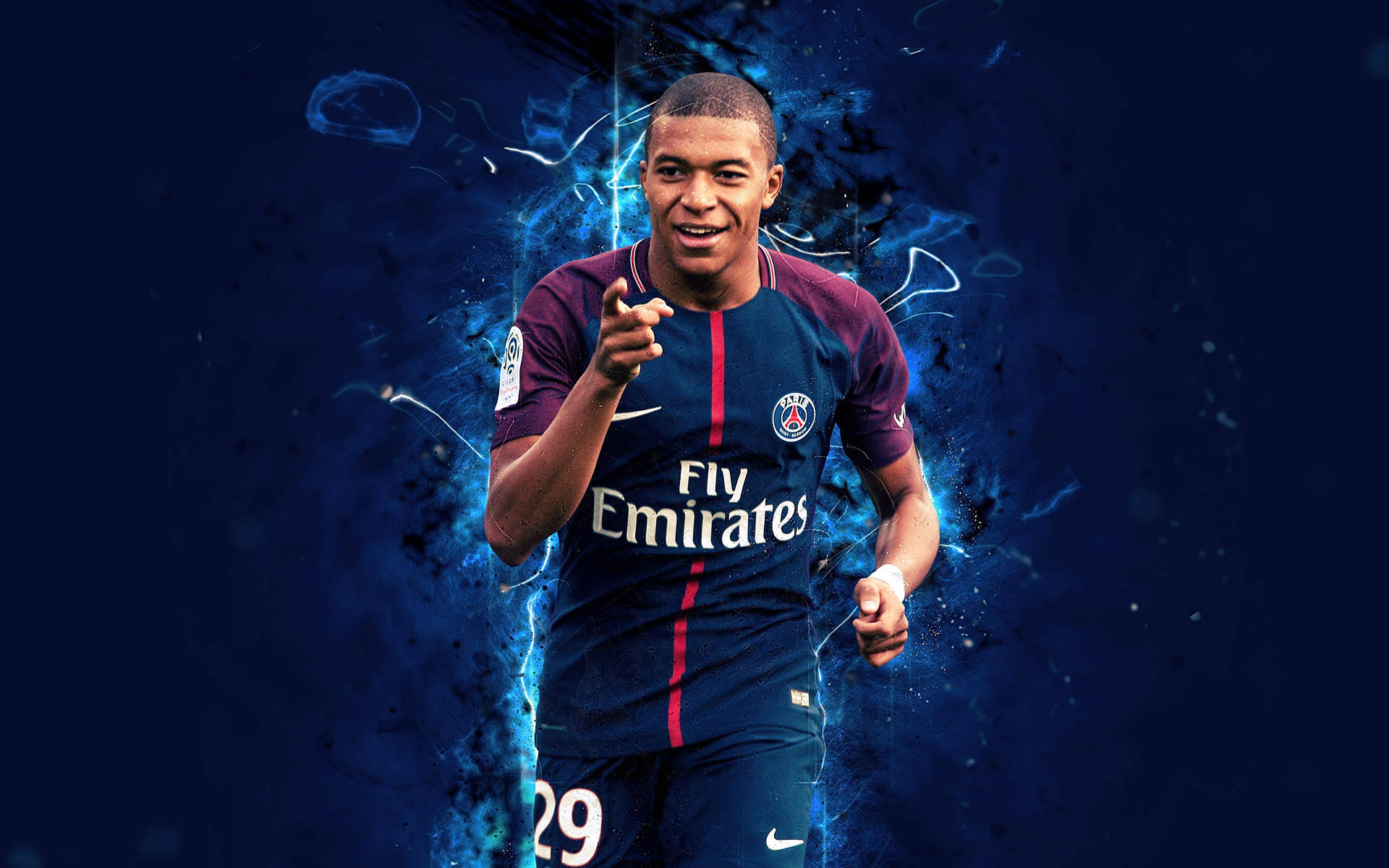 Kylian Mbappe 4K Син Естетик Тапет