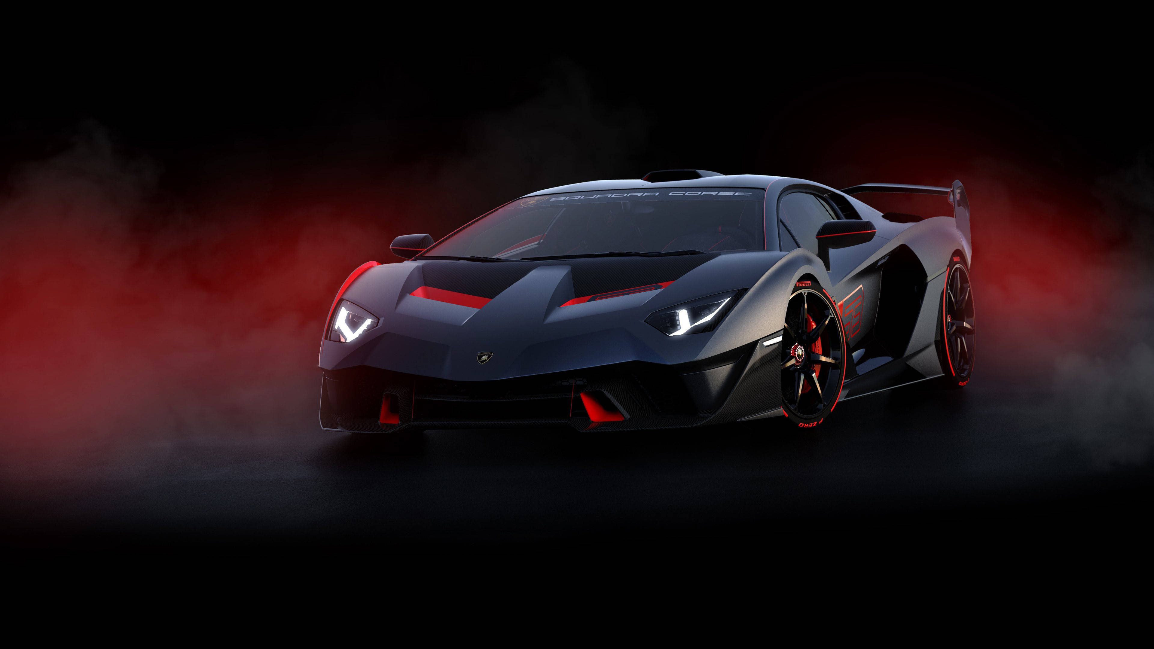 Матово черно Lamborghini 4K Тапет