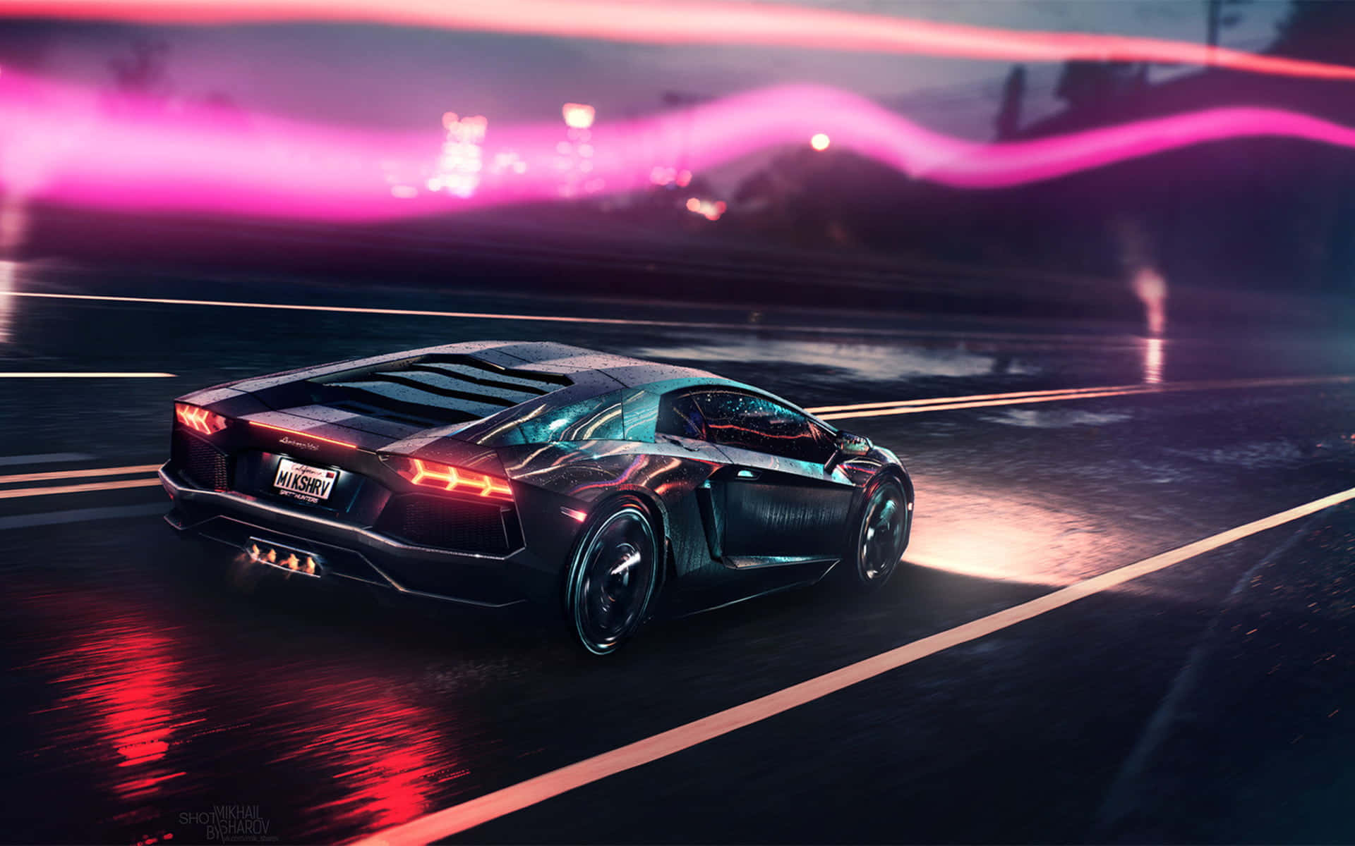 Неонова Lamborghini Daze Тапет