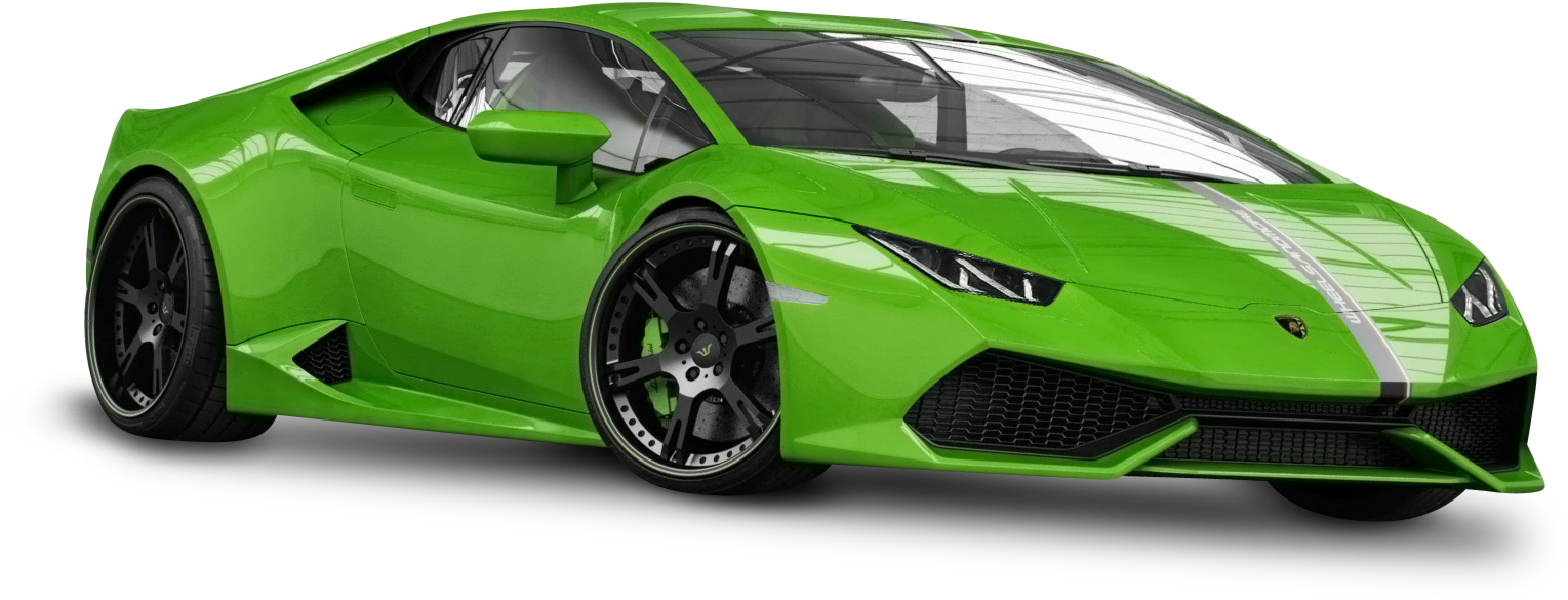 Зелен Lamborghini Huracan отстрани Тапет