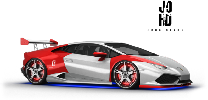 Червено-бял Lamborghini Huracan Racing Edition Тапет