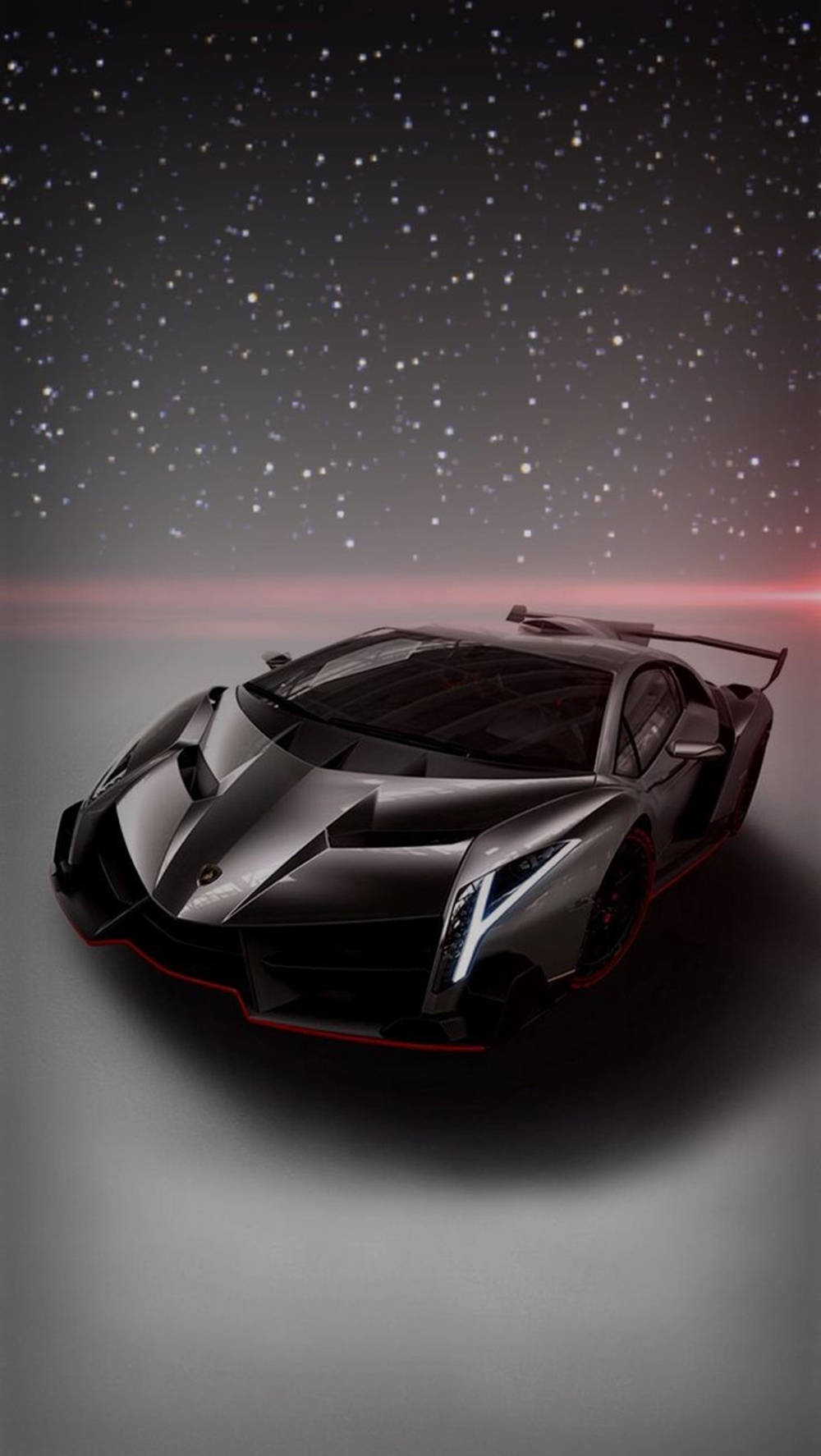 Черен Lamborghini iPhone под звездно небе Тапет