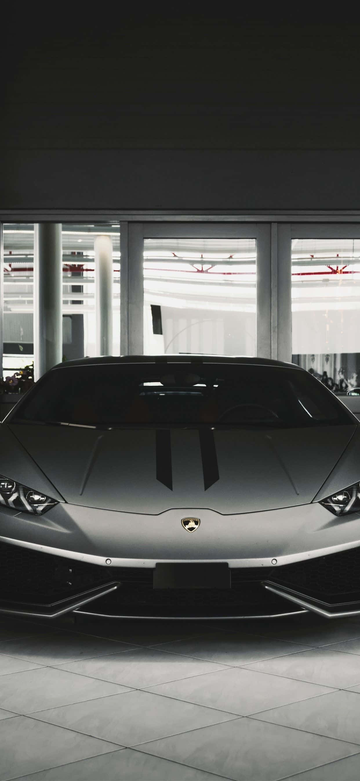 Черен Lamborghini iPhone преден изглед Тапет