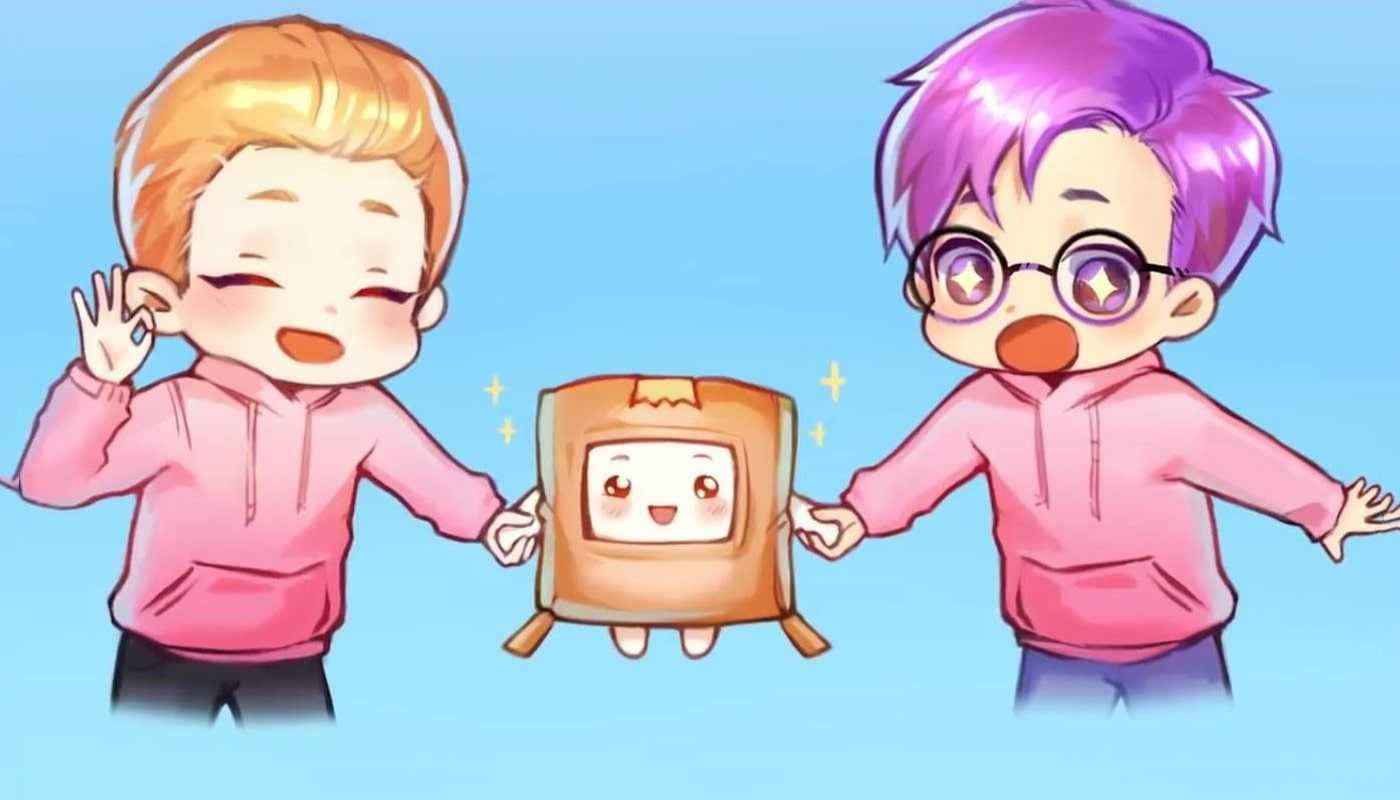 LankyBox Boxy Анимирани Адам и Джъстин Тапет