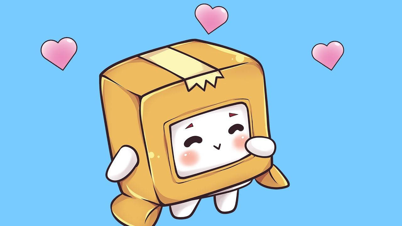 Сладък LankyBox Boxy на син фон Тапет