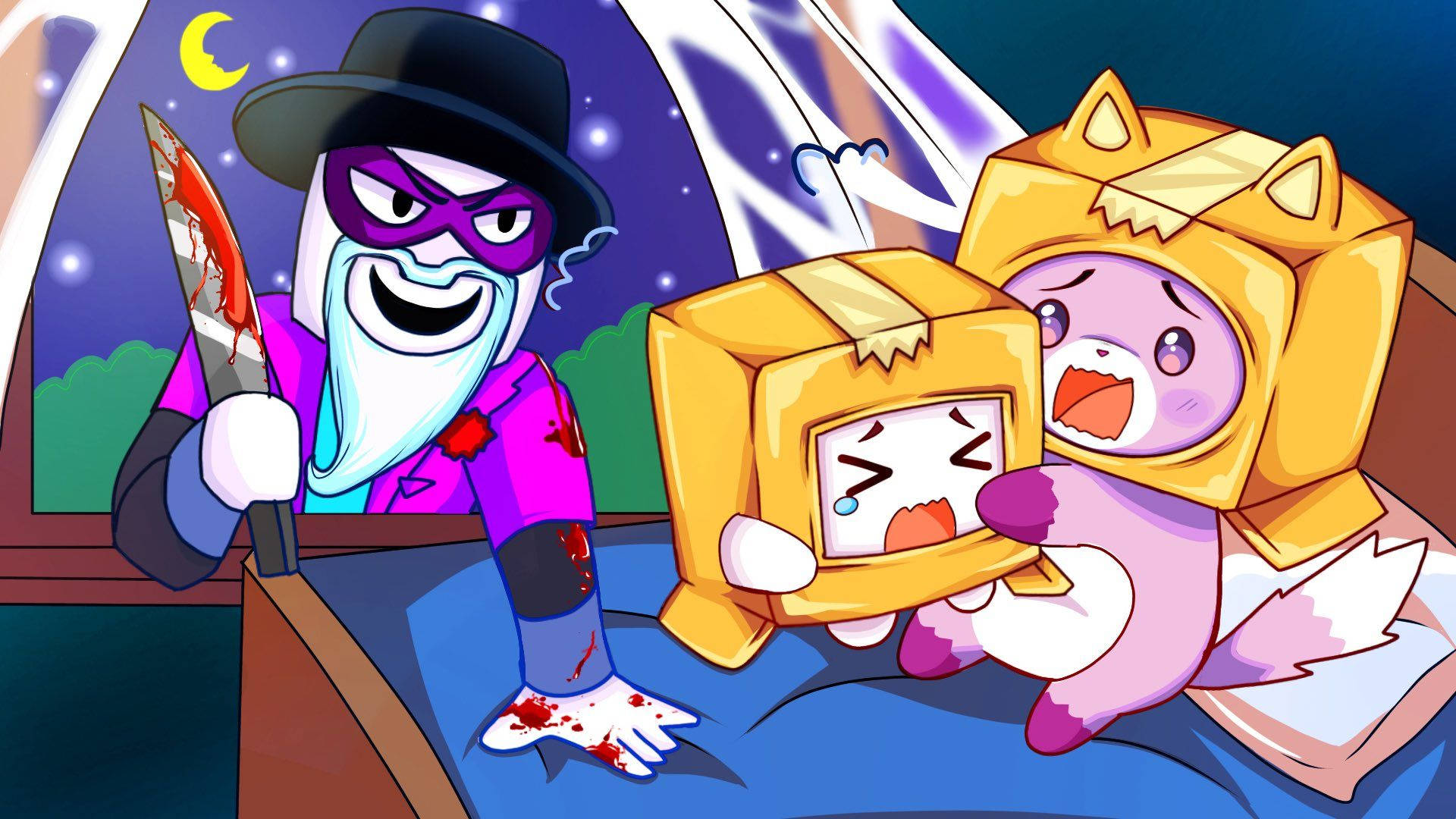 LankyBox Boxy Foxy и Страшният Лари Тапет